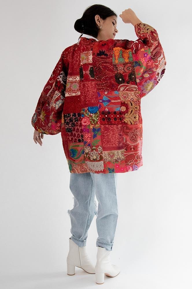 Kimono Embroidered Patchwork Yayoi - BANGKOK TAILOR CLOTHING STORE - HANDMADE CLOTHING