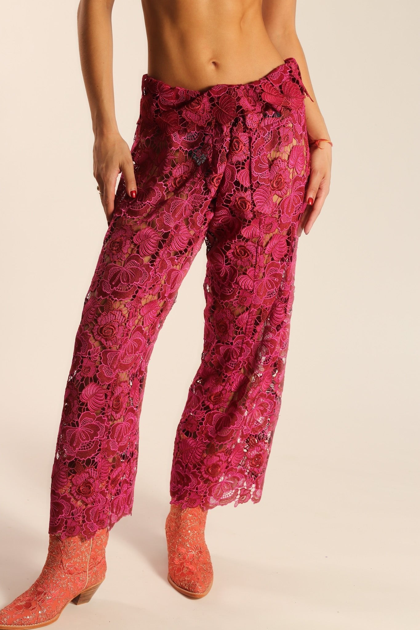 LACE WRAP FISHERMAN PANTS MALIBU - BANGKOK TAILOR CLOTHING STORE - HANDMADE CLOTHING
