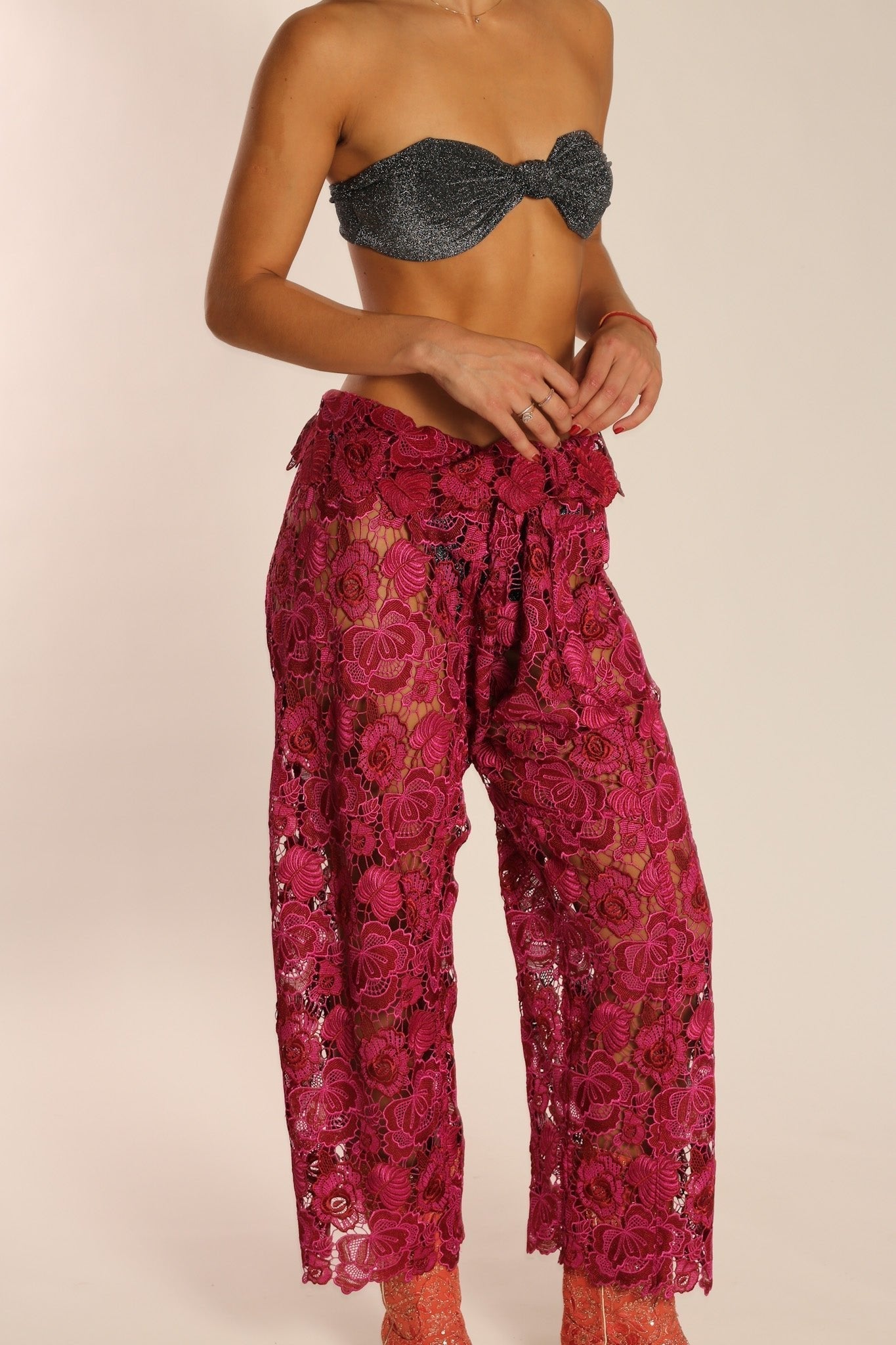 LACE WRAP FISHERMAN PANTS MALIBU - BANGKOK TAILOR CLOTHING STORE - HANDMADE CLOTHING
