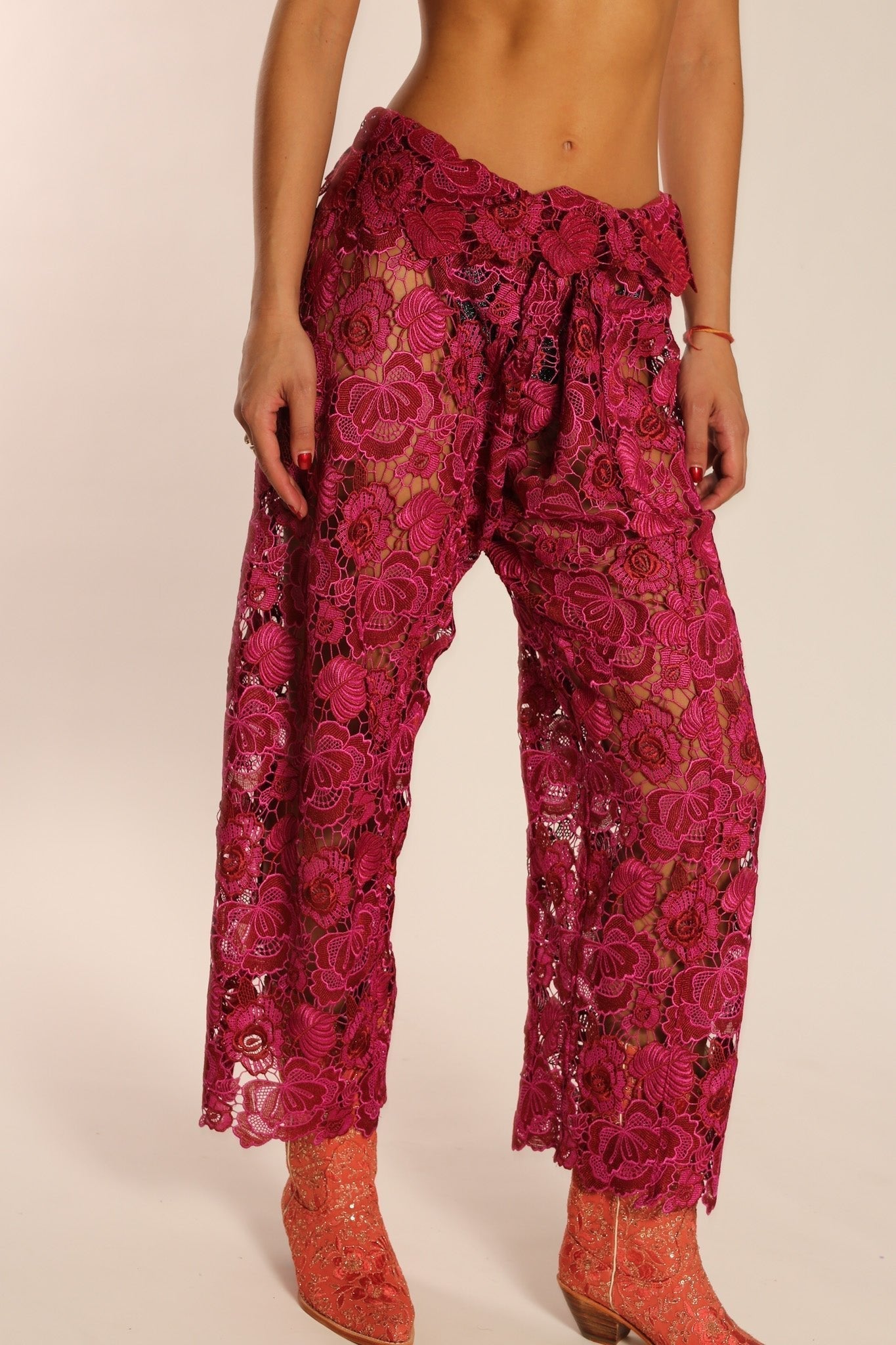 LACE WRAP FISHERMAN PANTS MALIBU - BANGKOK TAILOR CLOTHING STORE - HANDMADE CLOTHING