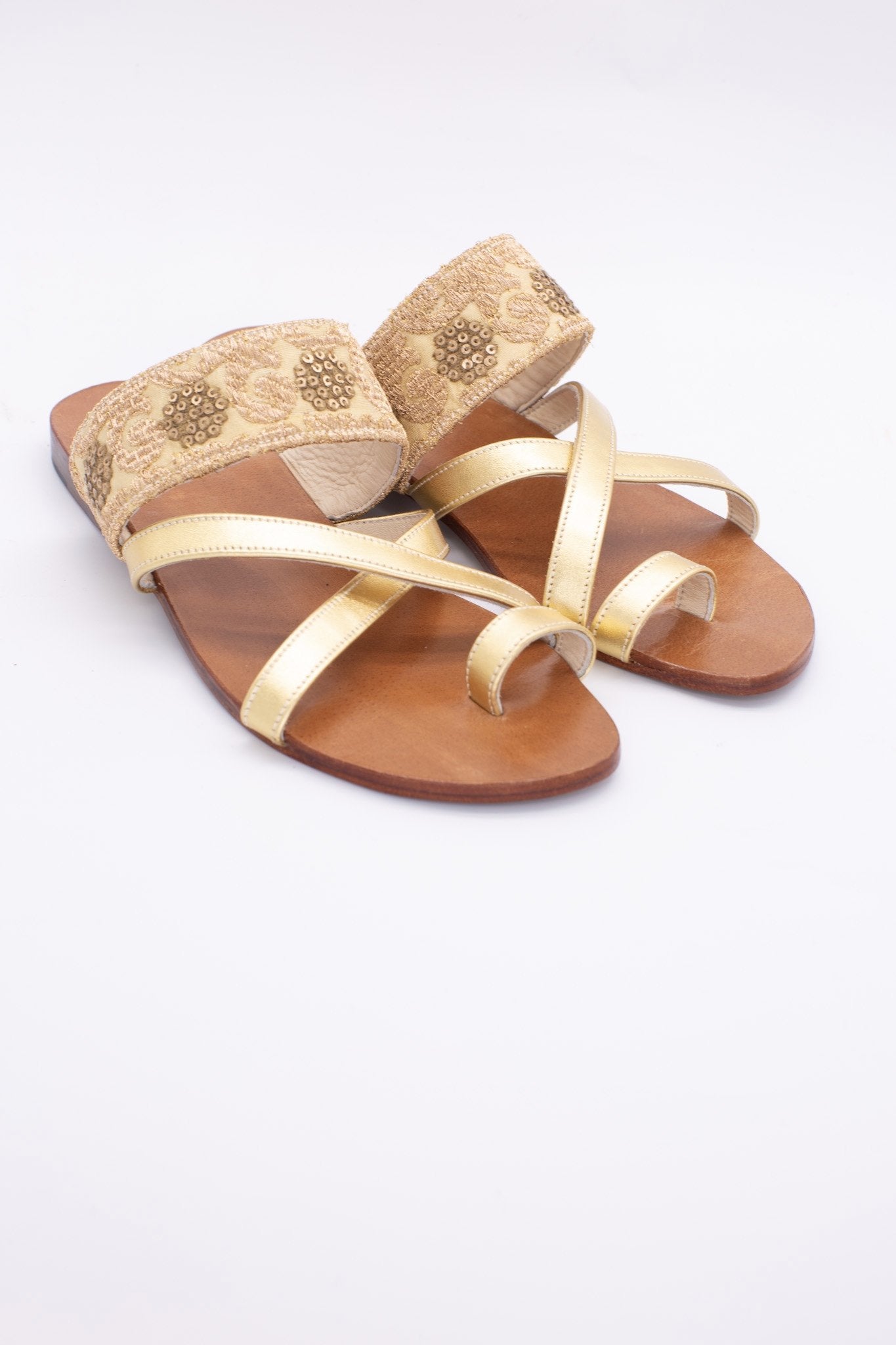 LEATHER STRAP SANDALS KARINA - BANGKOK TAILOR CLOTHING STORE - HANDMADE CLOTHING