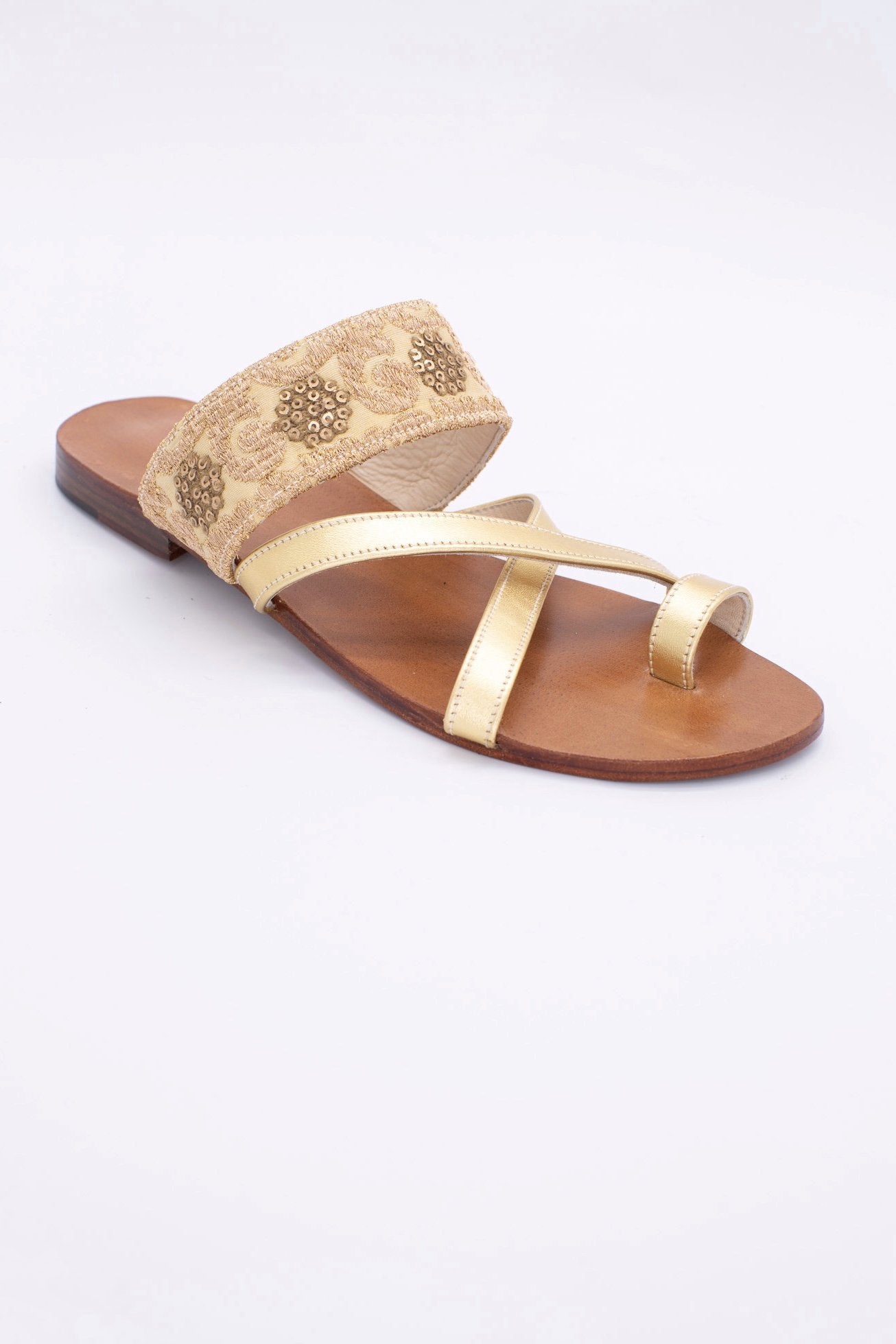 LEATHER STRAP SANDALS KARINA - BANGKOK TAILOR CLOTHING STORE - HANDMADE CLOTHING