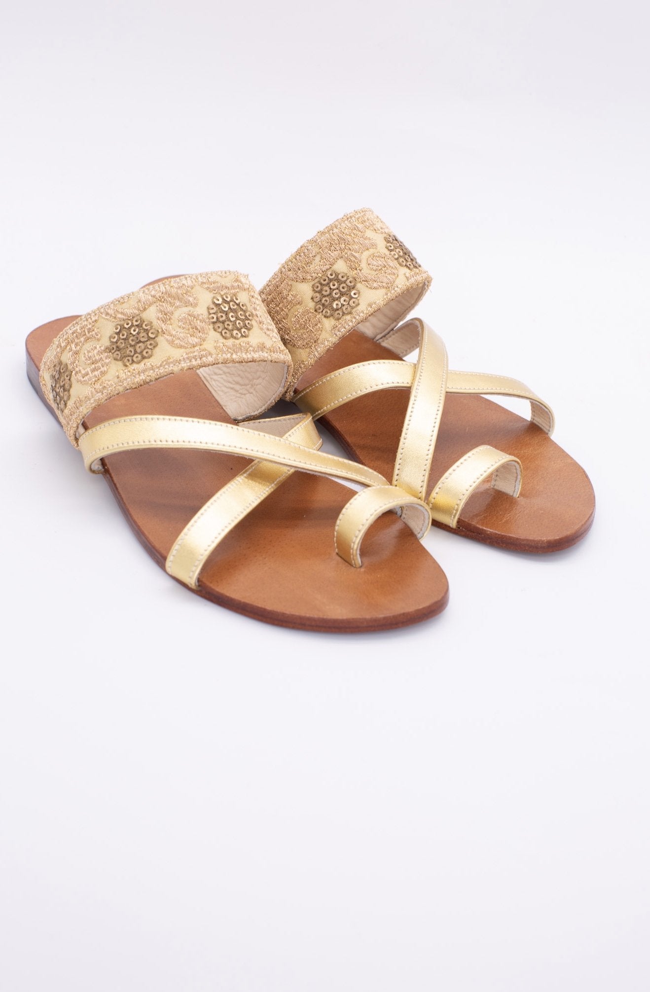 LEATHER STRAP SANDALS KARINA - BANGKOK TAILOR CLOTHING STORE - HANDMADE CLOTHING