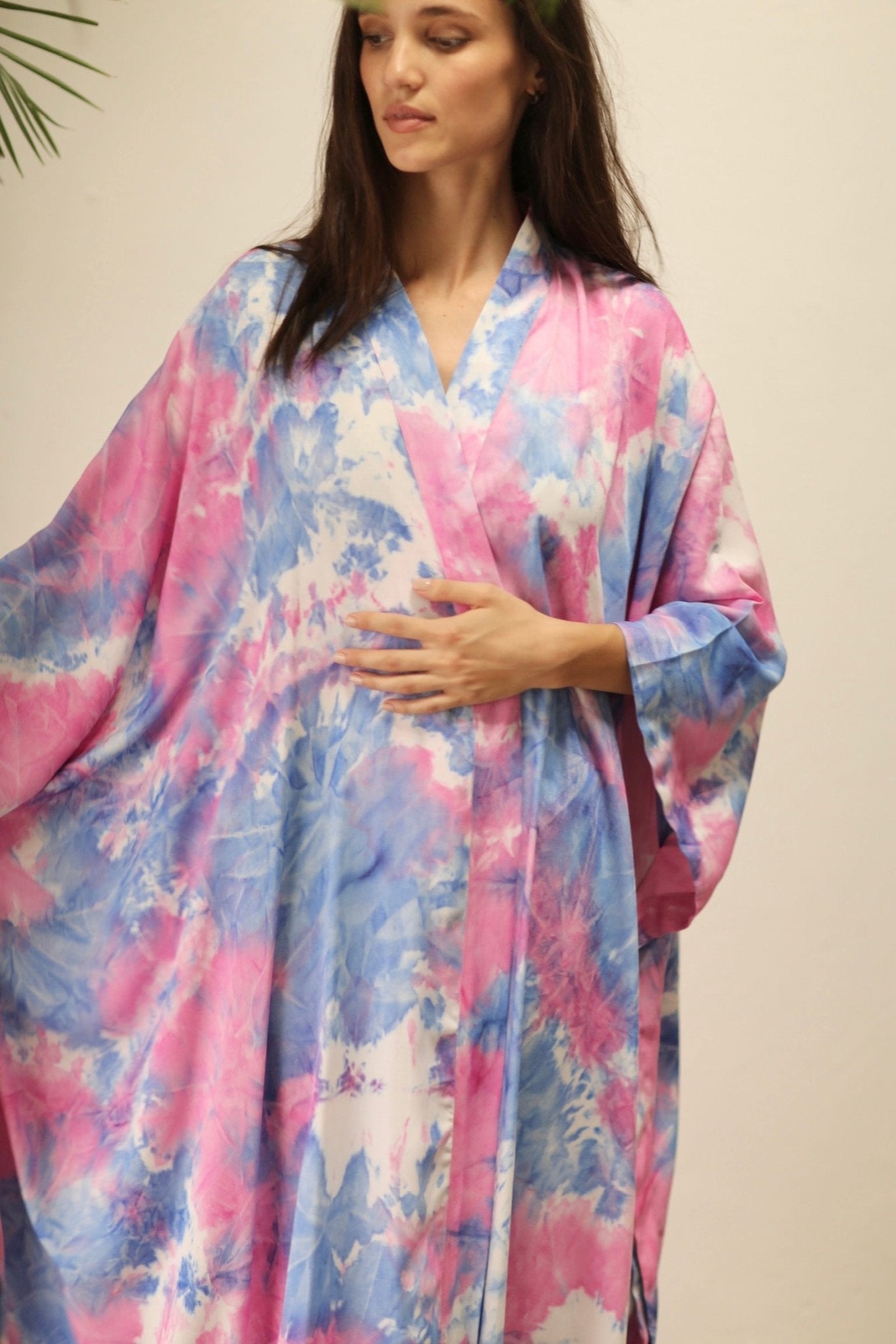 LITTLE TWIN PINK / BLUE TIE DYE KIMONO - BANGKOK TAILOR CLOTHING STORE - HANDMADE CLOTHING