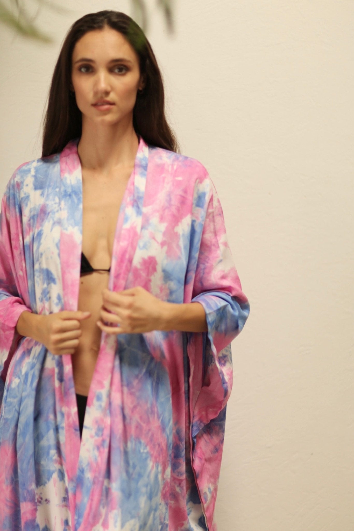 LITTLE TWIN PINK / BLUE TIE DYE KIMONO - BANGKOK TAILOR CLOTHING STORE - HANDMADE CLOTHING