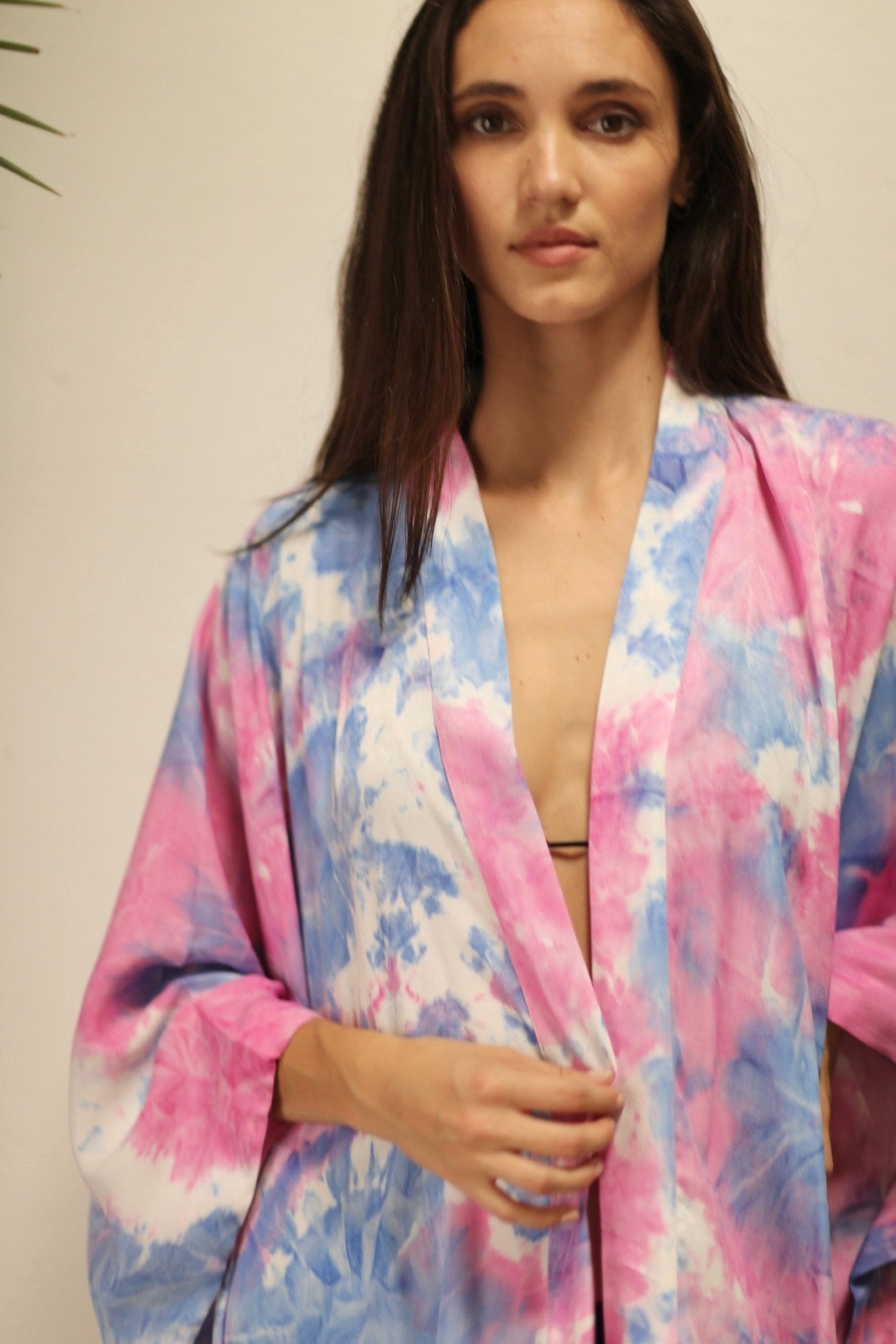 LITTLE TWIN PINK / BLUE TIE DYE KIMONO - BANGKOK TAILOR CLOTHING STORE - HANDMADE CLOTHING