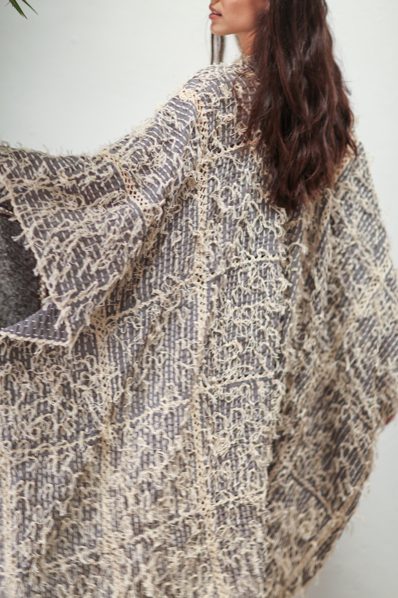 MAXI KIMONO HAND STITCH BONYU - BANGKOK TAILOR CLOTHING STORE - HANDMADE CLOTHING
