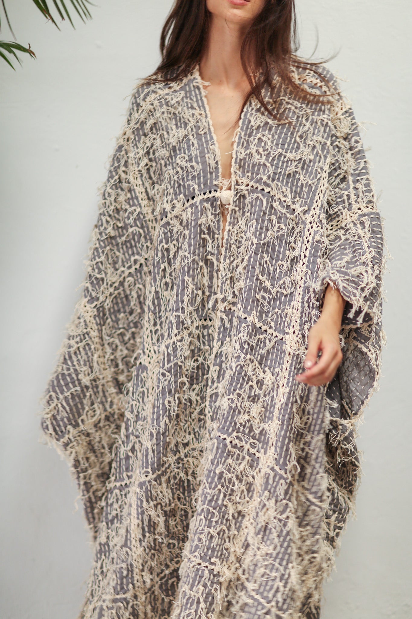 MAXI KIMONO HAND STITCH BONYU - BANGKOK TAILOR CLOTHING STORE - HANDMADE CLOTHING