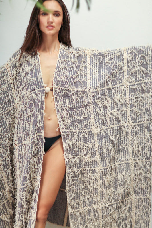 MAXI KIMONO HAND STITCH BONYU - BANGKOK TAILOR CLOTHING STORE - HANDMADE CLOTHING
