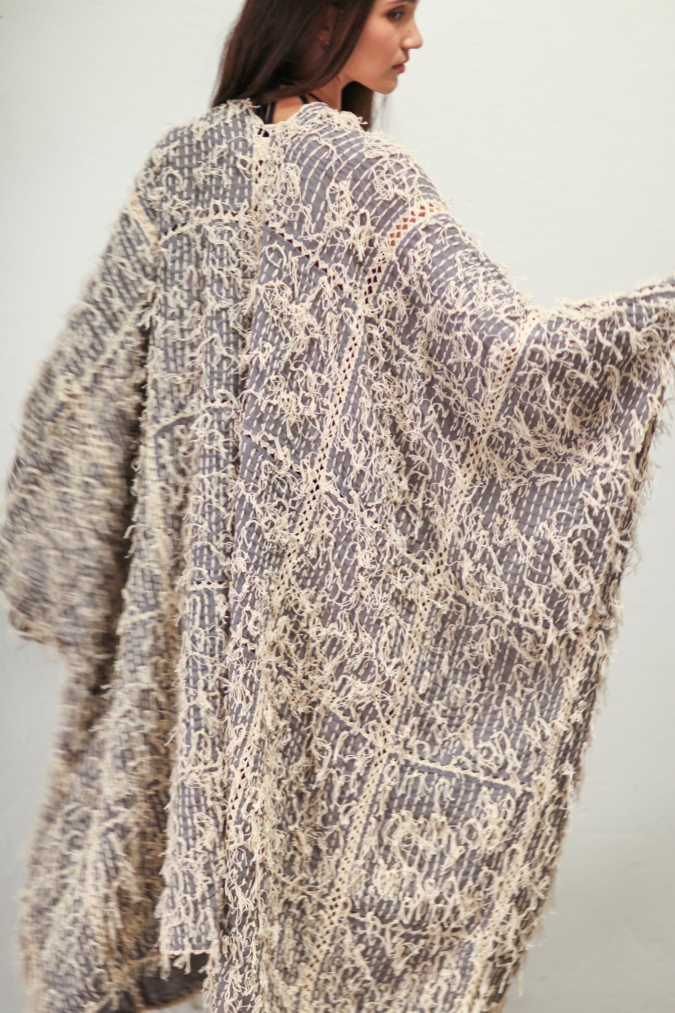 MAXI KIMONO HAND STITCH BONYU - BANGKOK TAILOR CLOTHING STORE - HANDMADE CLOTHING