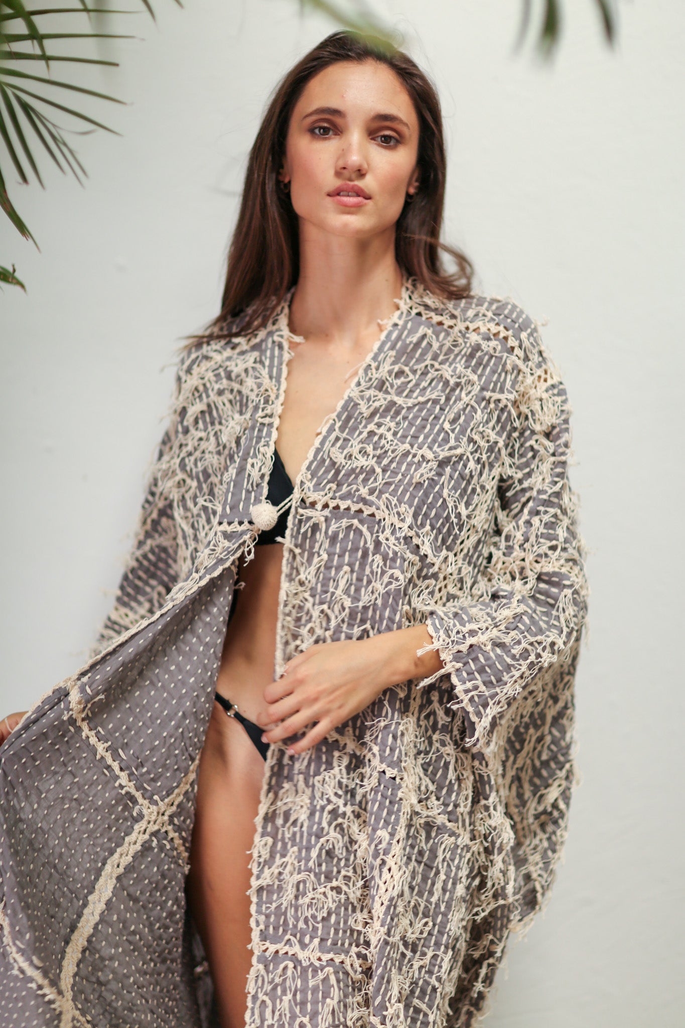 MAXI KIMONO HAND STITCH BONYU - BANGKOK TAILOR CLOTHING STORE - HANDMADE CLOTHING