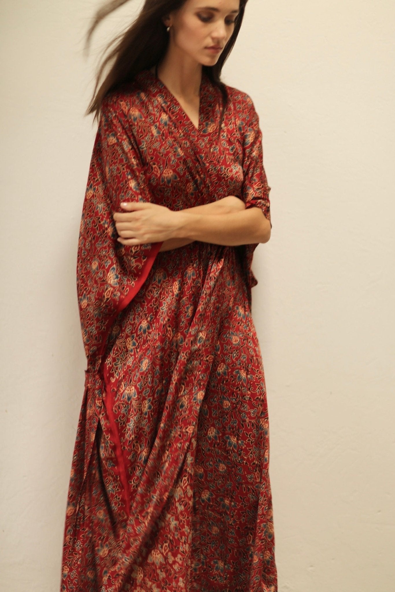 MONUS FLOWER MODAL SILK KIMONO - BANGKOK TAILOR CLOTHING STORE - HANDMADE CLOTHING