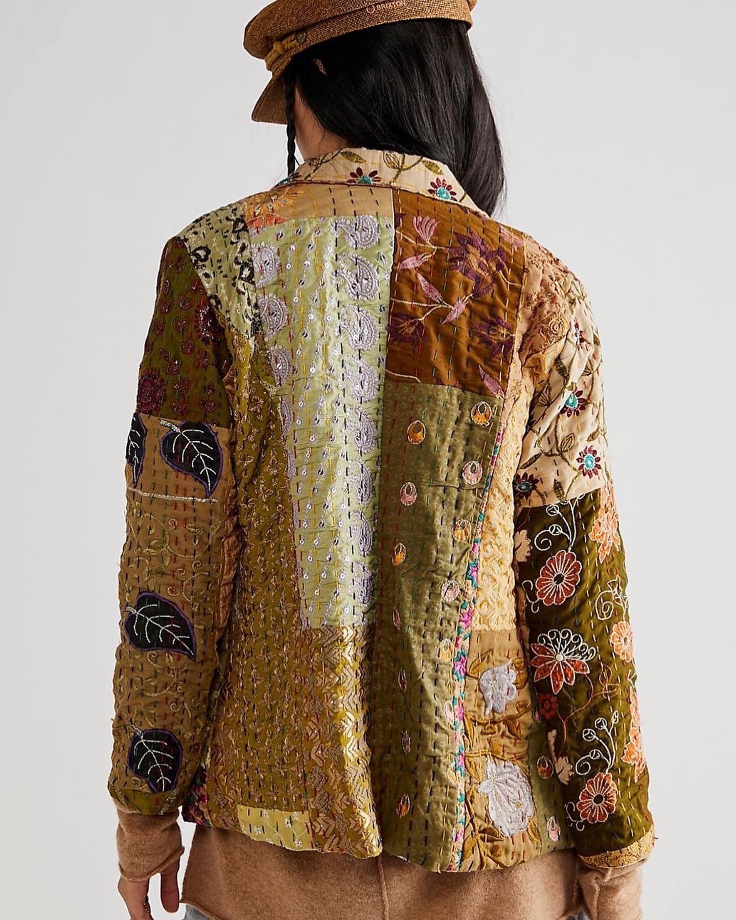 PENNY JACKET EMBROIDERED PATCHWORK X FREE PEOPLE - BANGKOK TAILOR CLOTHING STORE - HANDMADE CLOTHING