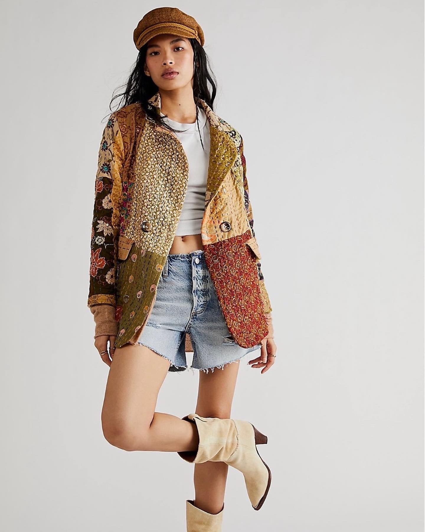 PENNY JACKET EMBROIDERED PATCHWORK X FREE PEOPLE - BANGKOK TAILOR CLOTHING STORE - HANDMADE CLOTHING