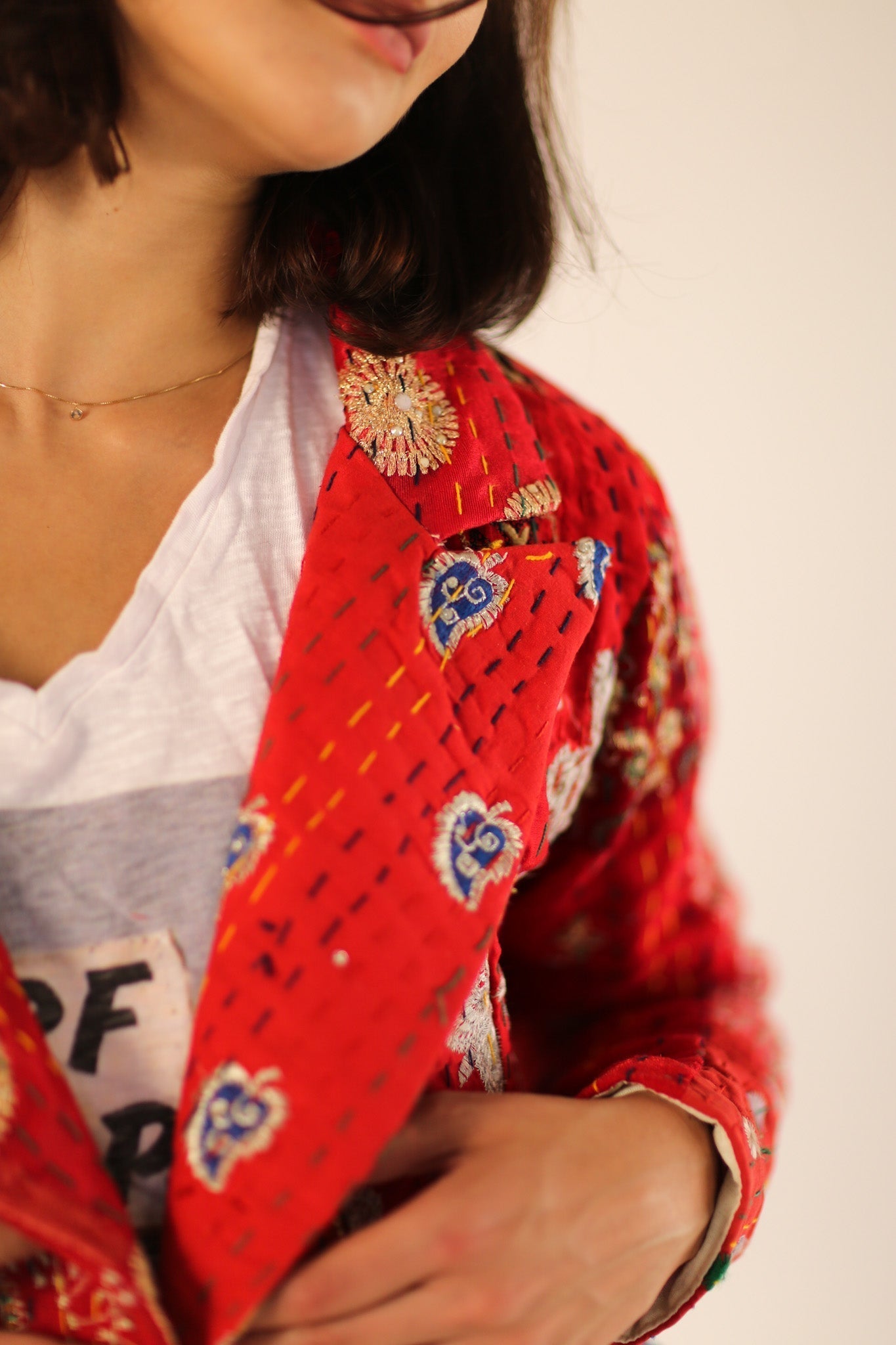 PENNY JACKET EMBROIDERED PATCHWORK X FREE PEOPLE - BANGKOK TAILOR CLOTHING STORE - HANDMADE CLOTHING