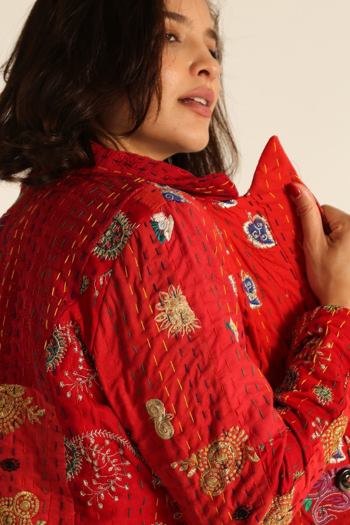 PENNY JACKET EMBROIDERED PATCHWORK X FREE PEOPLE - BANGKOK TAILOR CLOTHING STORE - HANDMADE CLOTHING