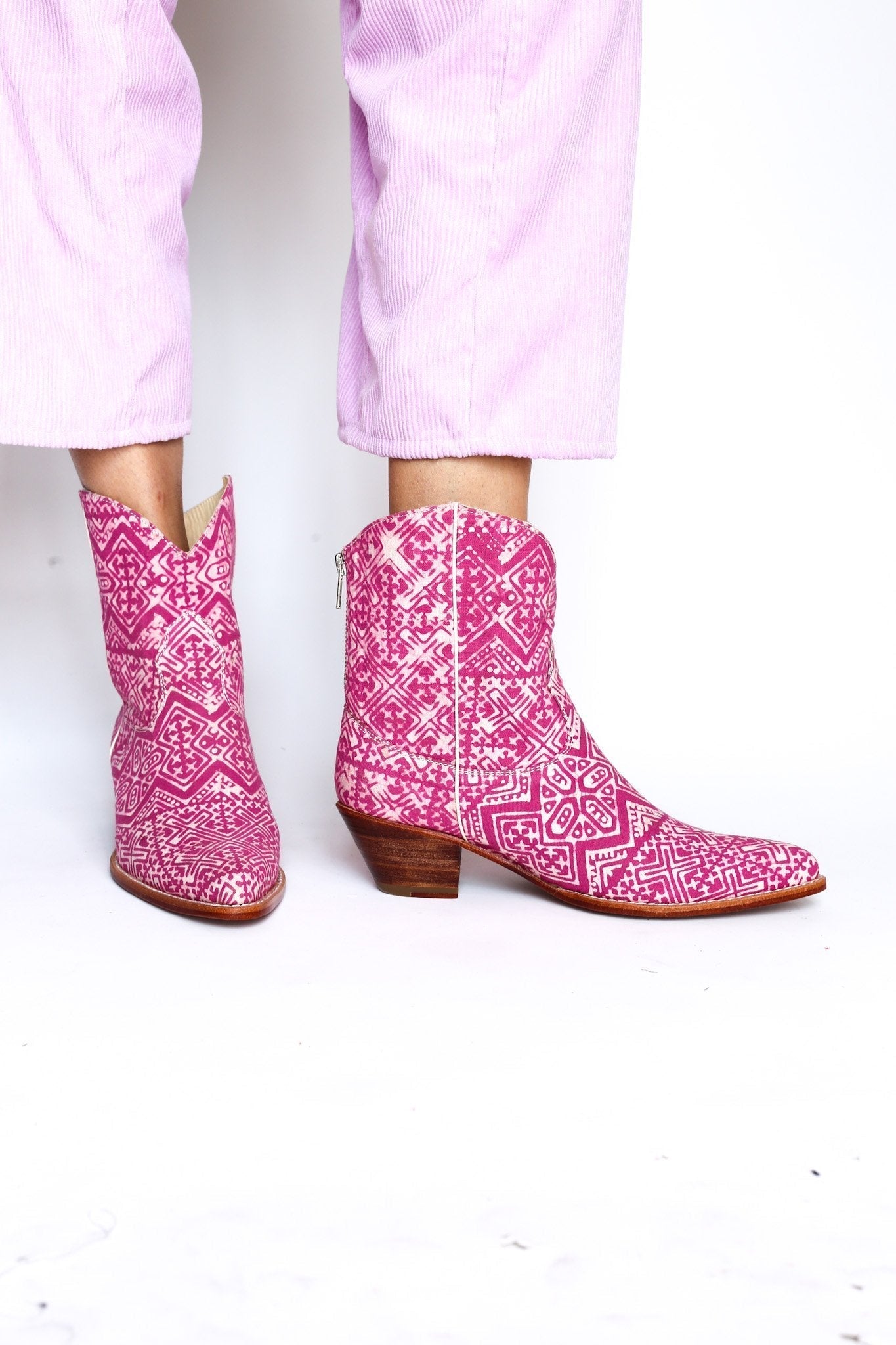 PINK BATIK BOOTS NATASHA - BANGKOK TAILOR CLOTHING STORE - HANDMADE CLOTHING