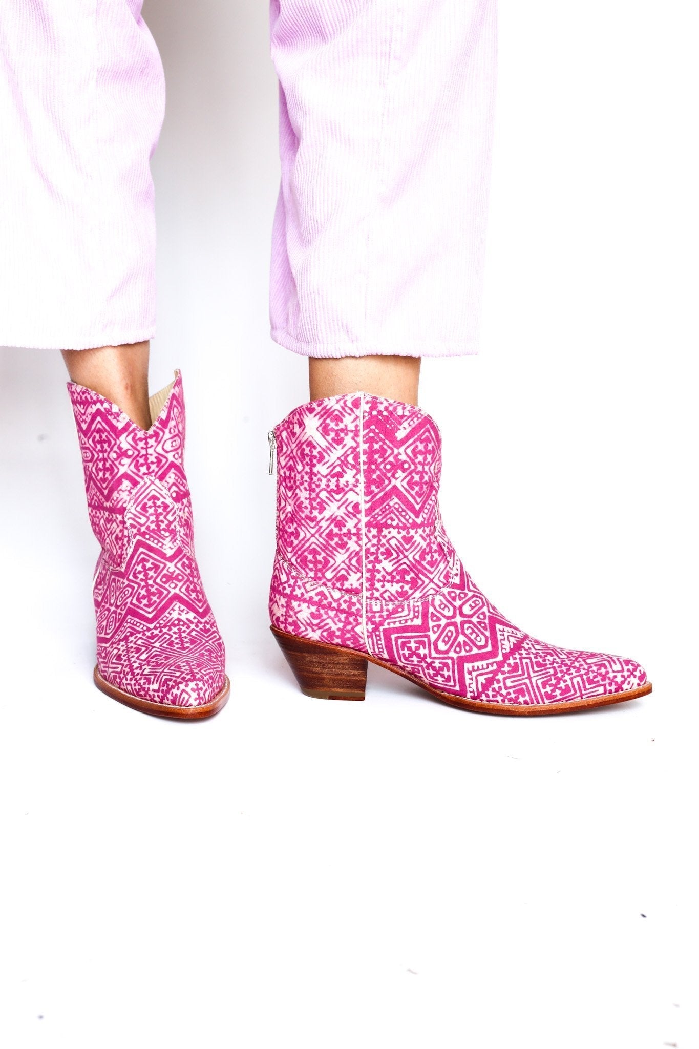 PINK BATIK BOOTS NATASHA - BANGKOK TAILOR CLOTHING STORE - HANDMADE CLOTHING