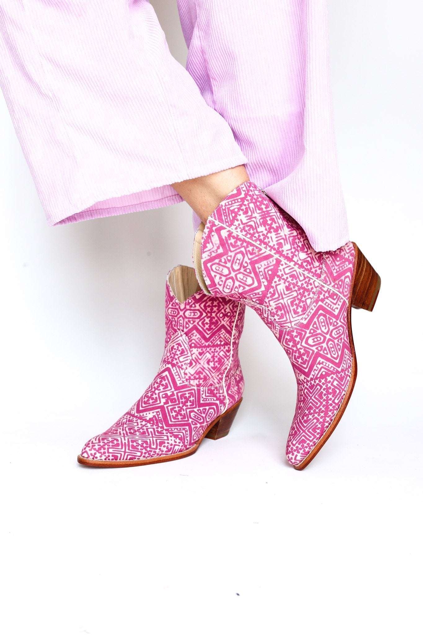 PINK BATIK BOOTS NATASHA - BANGKOK TAILOR CLOTHING STORE - HANDMADE CLOTHING
