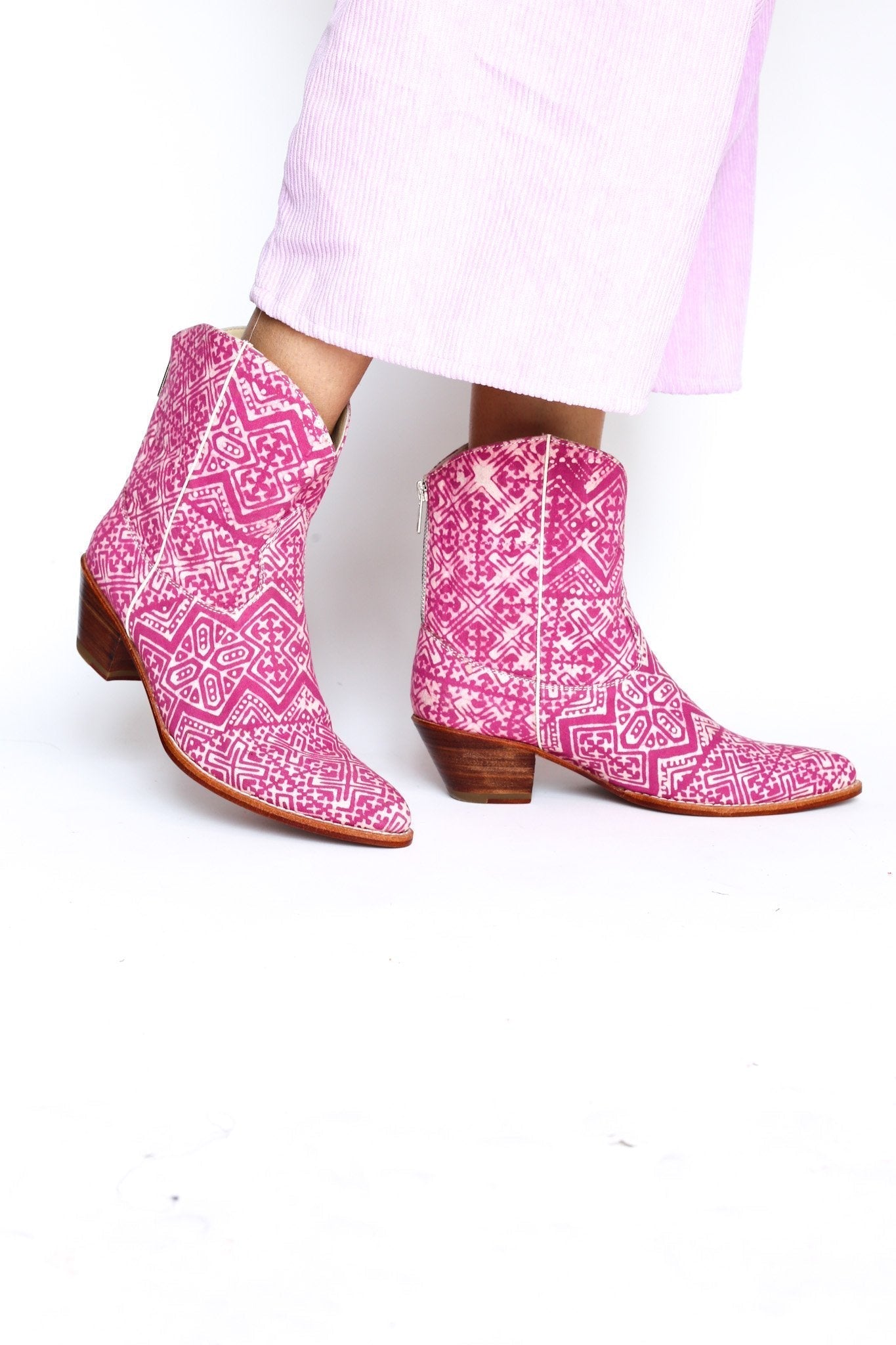 PINK BATIK BOOTS NATASHA - BANGKOK TAILOR CLOTHING STORE - HANDMADE CLOTHING