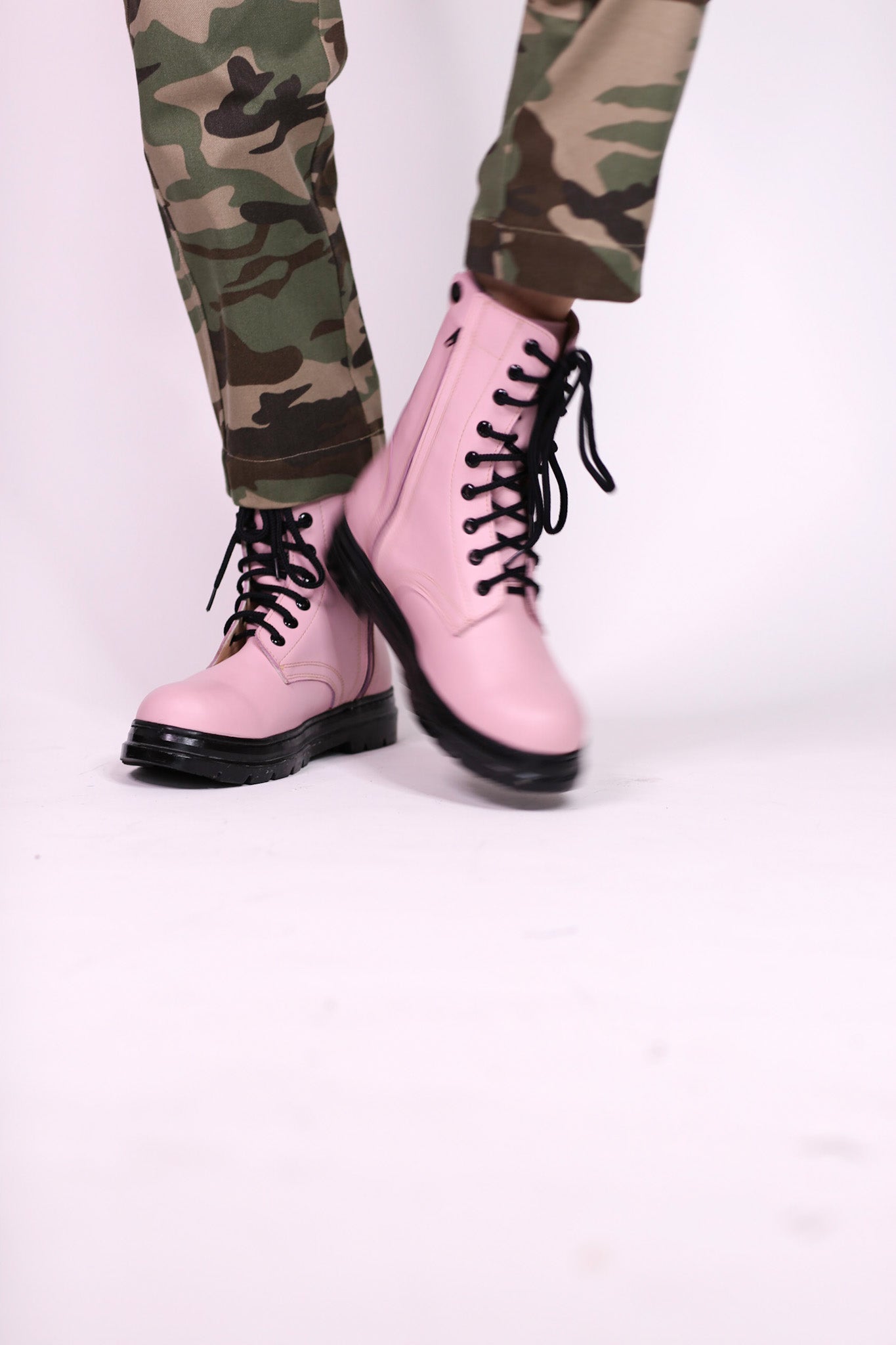 PINK COMBAT BOOTS ADA - BANGKOK TAILOR CLOTHING STORE - HANDMADE CLOTHING