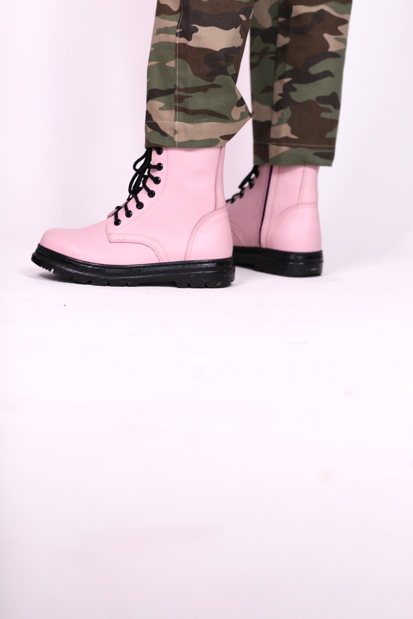 PINK COMBAT BOOTS ADA - BANGKOK TAILOR CLOTHING STORE - HANDMADE CLOTHING