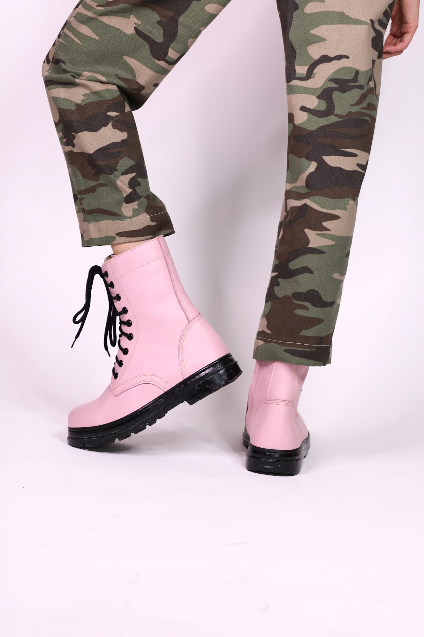 PINK COMBAT BOOTS ADA - BANGKOK TAILOR CLOTHING STORE - HANDMADE CLOTHING