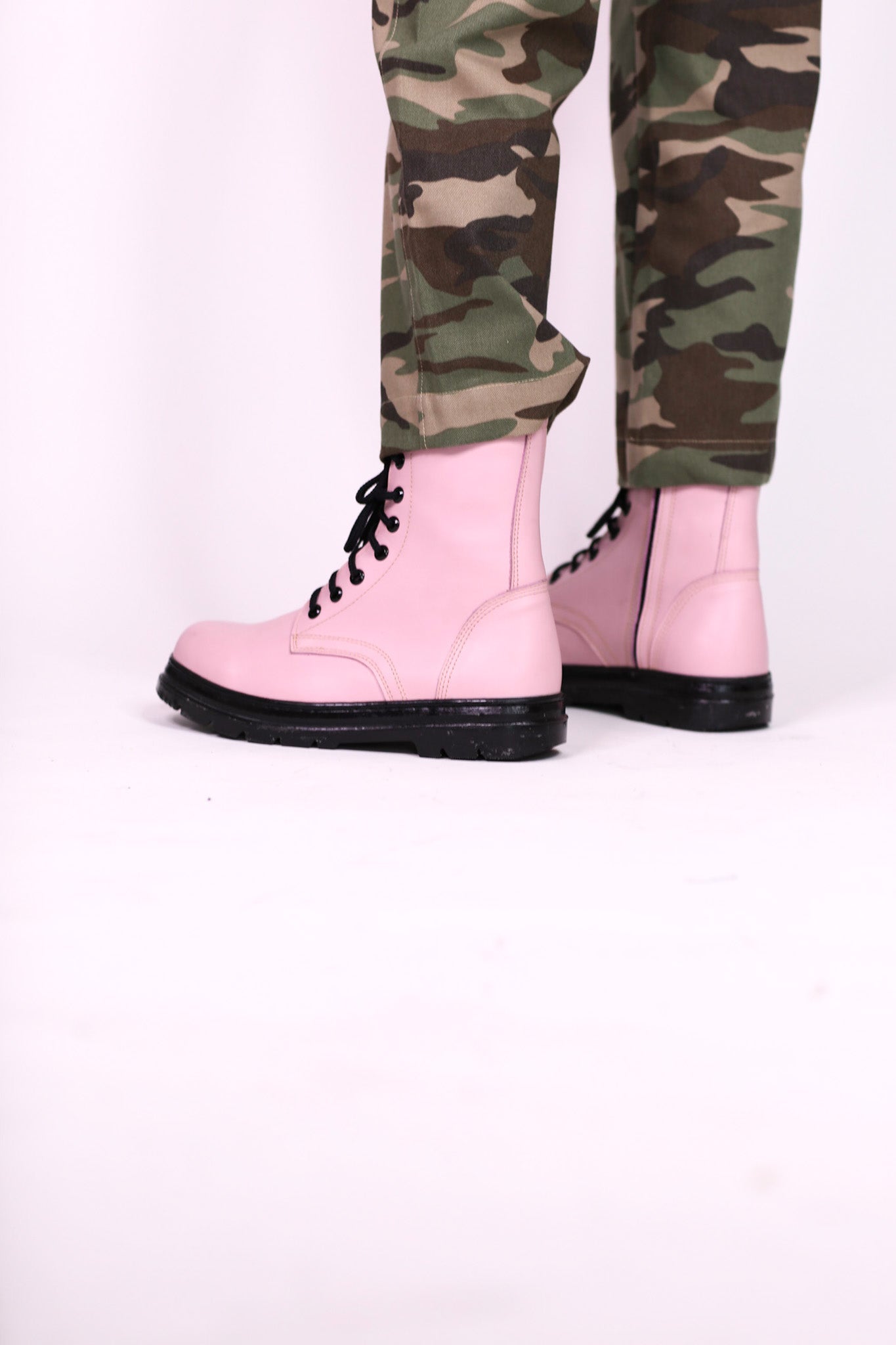 PINK COMBAT BOOTS ADA - BANGKOK TAILOR CLOTHING STORE - HANDMADE CLOTHING