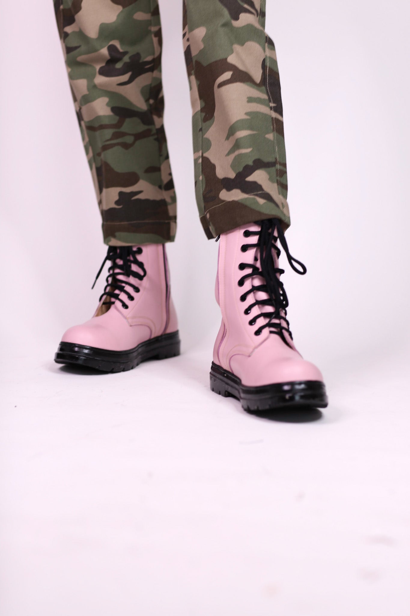 PINK COMBAT BOOTS ADA - BANGKOK TAILOR CLOTHING STORE - HANDMADE CLOTHING