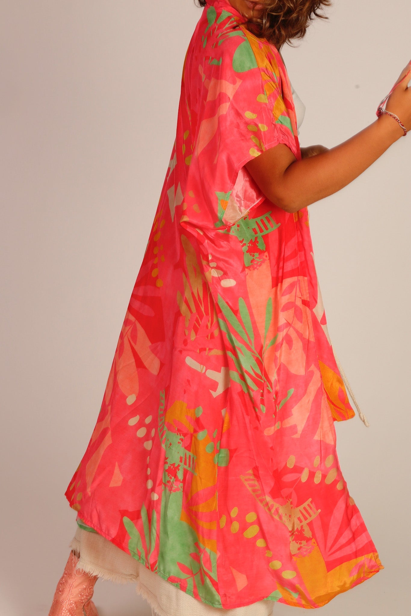 PINK SILK KIMONO SAMANTHA - BANGKOK TAILOR CLOTHING STORE - HANDMADE CLOTHING