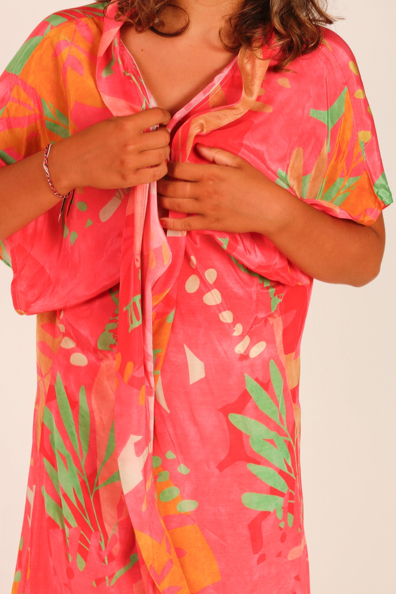 PINK SILK KIMONO SAMANTHA - BANGKOK TAILOR CLOTHING STORE - HANDMADE CLOTHING