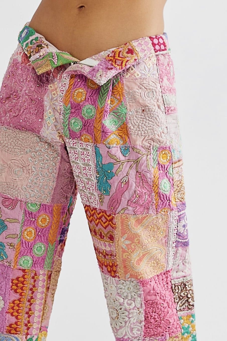 RAYA EMBROIDERED PATCHWORK PANTS - BANGKOK TAILOR CLOTHING STORE - HANDMADE CLOTHING