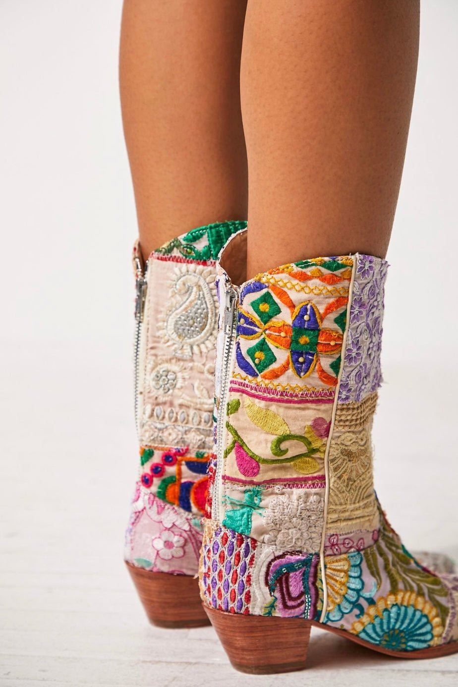 SELINA PATCHWORK WESTERN BOOTS - BANGKOK TAILOR CLOTHING STORE - HANDMADE CLOTHING