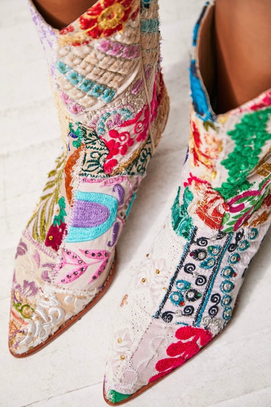 SELINA PATCHWORK WESTERN BOOTS - BANGKOK TAILOR CLOTHING STORE - HANDMADE CLOTHING