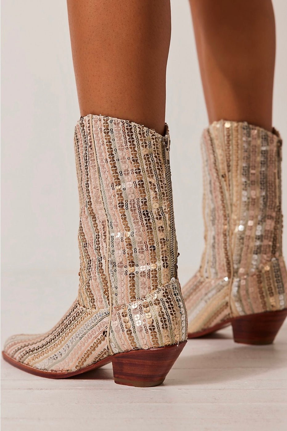 SEQUIN EMBROIDERED WESTERN BOOTS LUNA - BANGKOK TAILOR CLOTHING STORE - HANDMADE CLOTHING