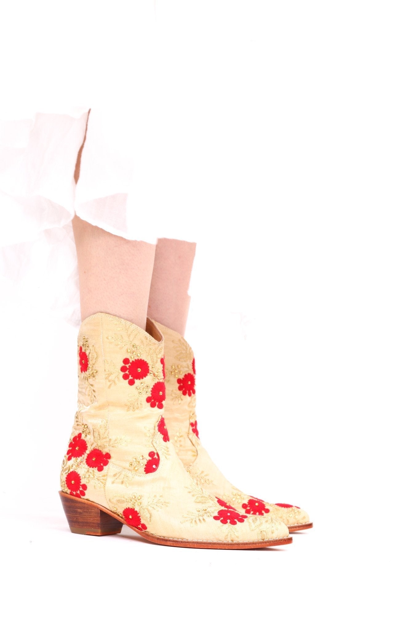 SILK EMBROIDERED BOOTS TENILLE - BANGKOK TAILOR CLOTHING STORE - HANDMADE CLOTHING