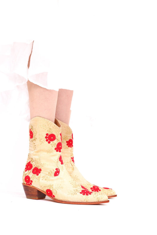 SILK EMBROIDERED BOOTS TENILLE - BANGKOK TAILOR CLOTHING STORE - HANDMADE CLOTHING
