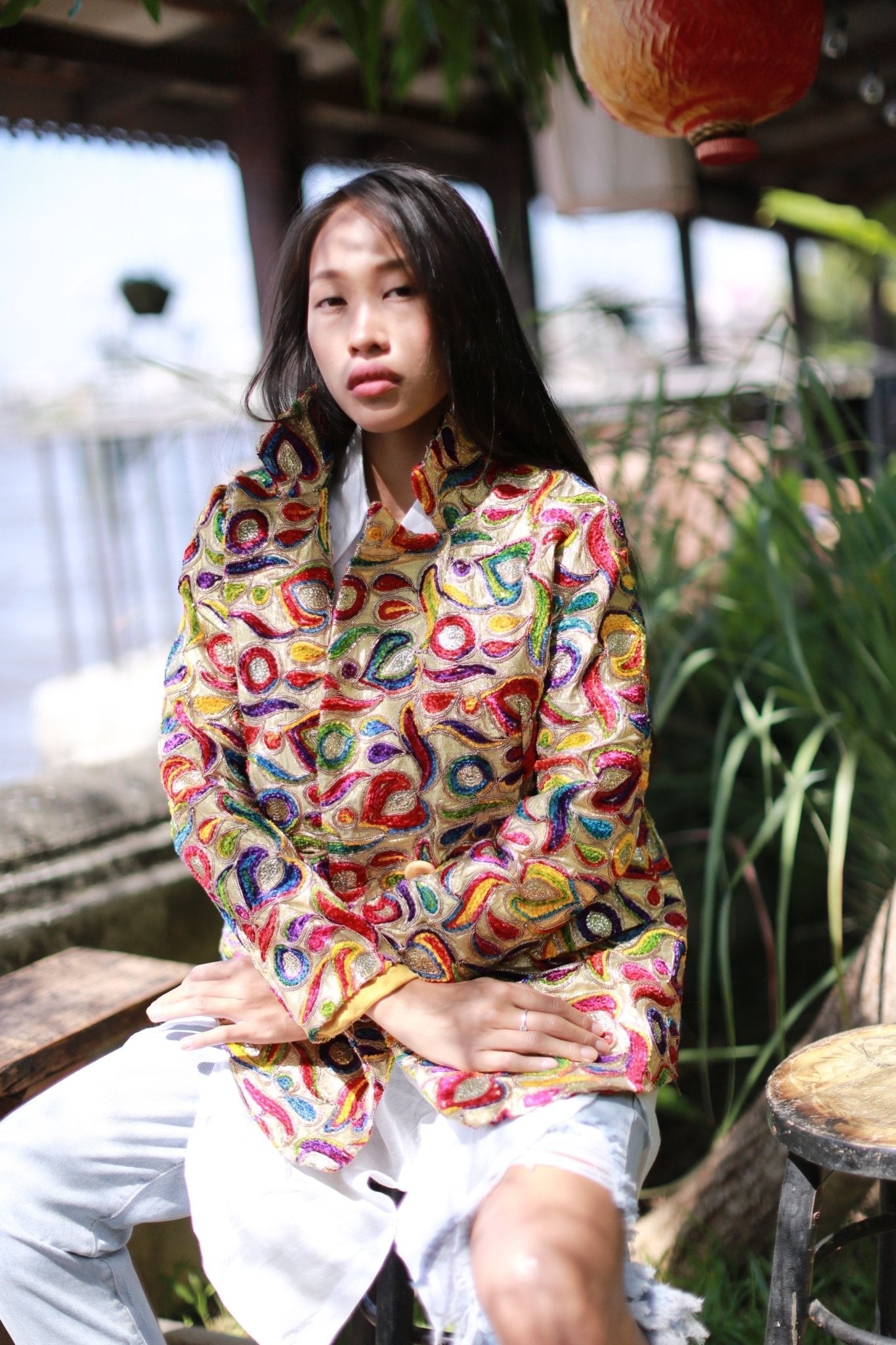 SILK EMBROIDERED JACKET FRIDA - BANGKOK TAILOR CLOTHING STORE - HANDMADE CLOTHING