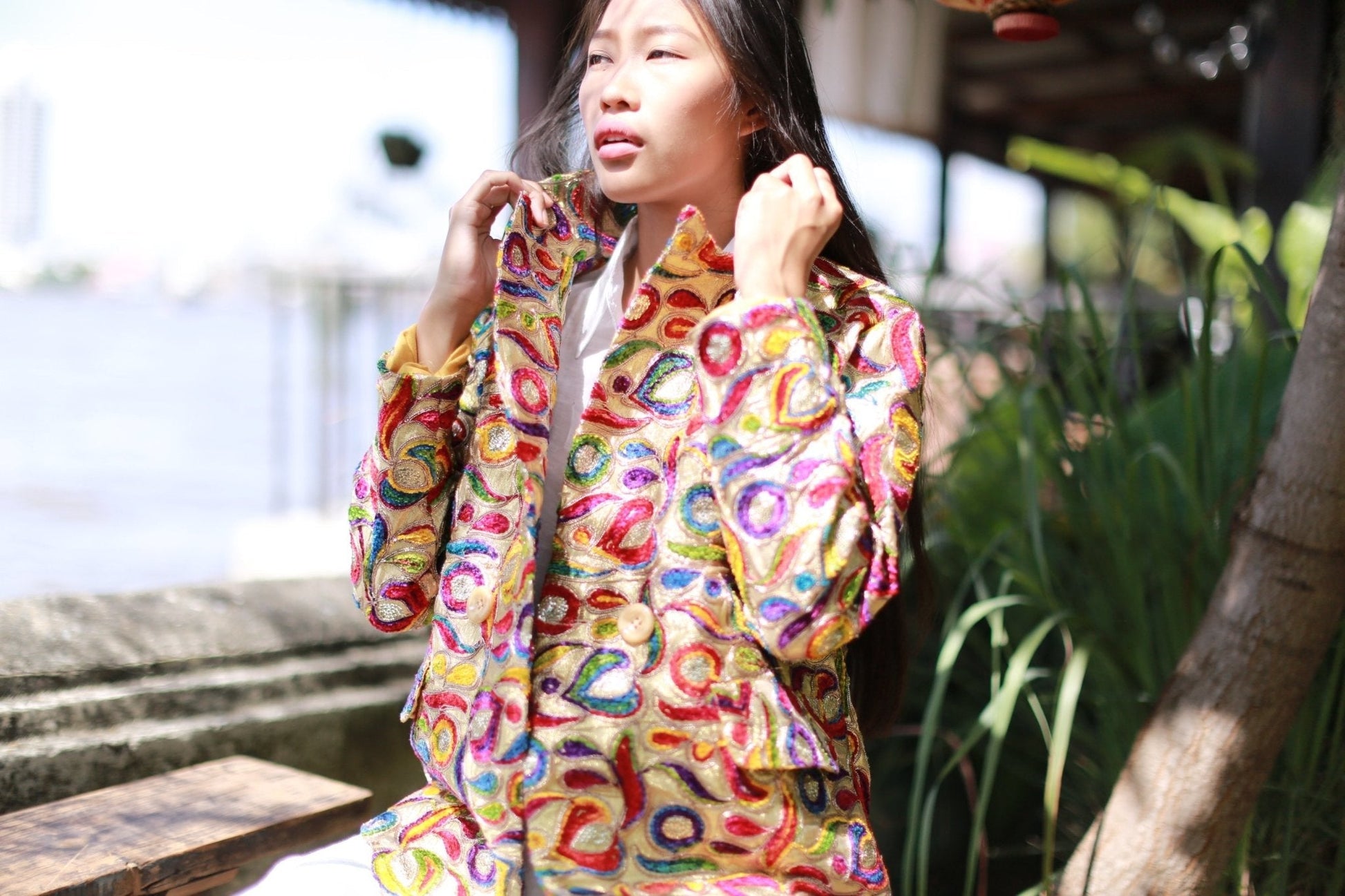 SILK EMBROIDERED JACKET FRIDA - BANGKOK TAILOR CLOTHING STORE - HANDMADE CLOTHING