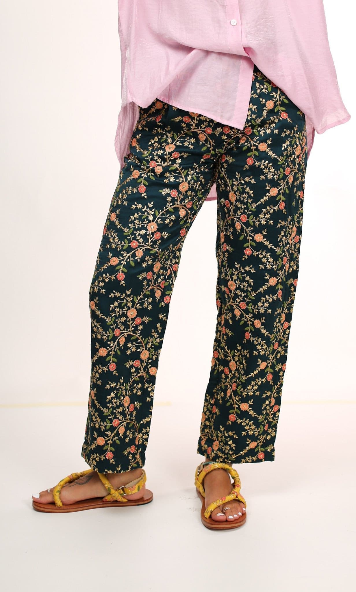 SILK EMBROIDERED PANTS ELOISE - BANGKOK TAILOR CLOTHING STORE - HANDMADE CLOTHING