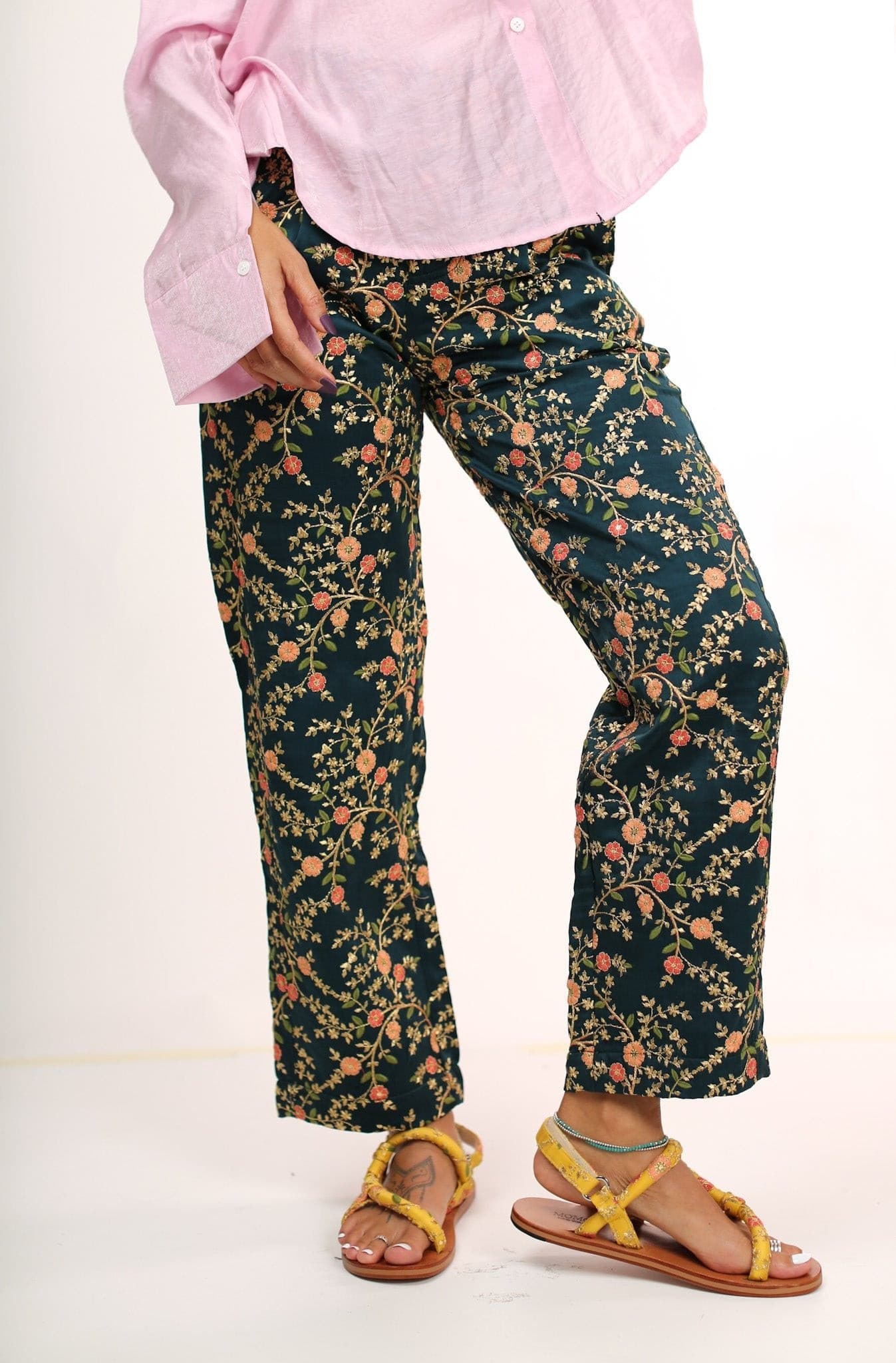 SILK EMBROIDERED PANTS ELOISE - BANGKOK TAILOR CLOTHING STORE - HANDMADE CLOTHING