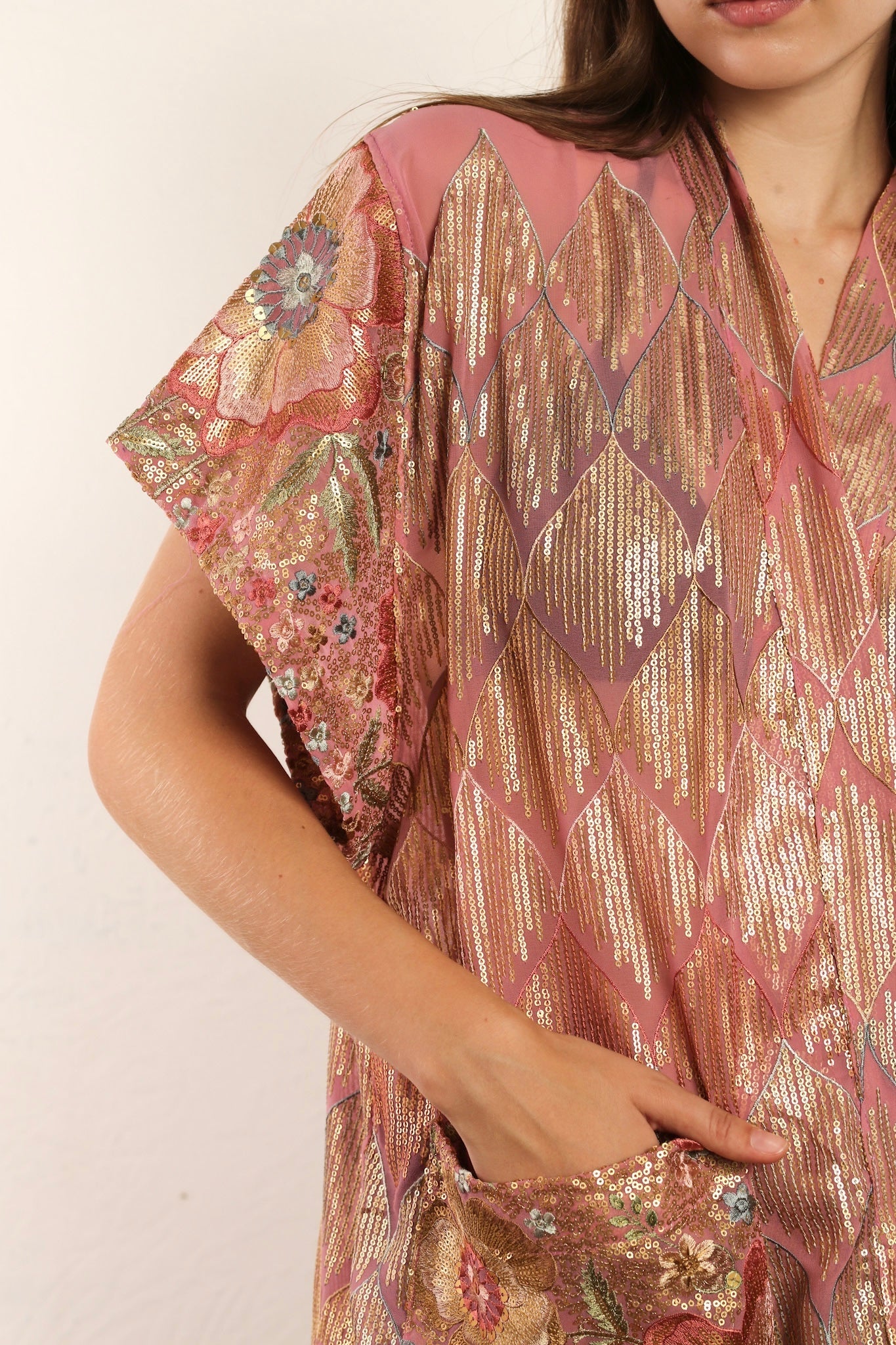SILK SHORT KIMONO AVA - BANGKOK TAILOR CLOTHING STORE - HANDMADE CLOTHING