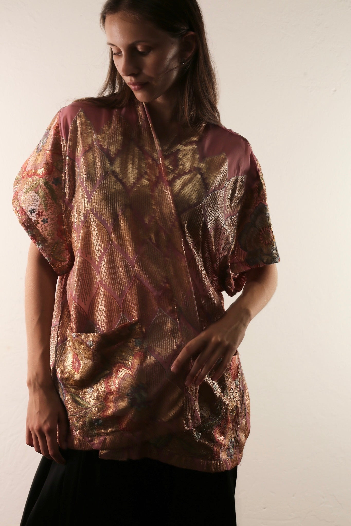 SILK SHORT KIMONO AVA - BANGKOK TAILOR CLOTHING STORE - HANDMADE CLOTHING