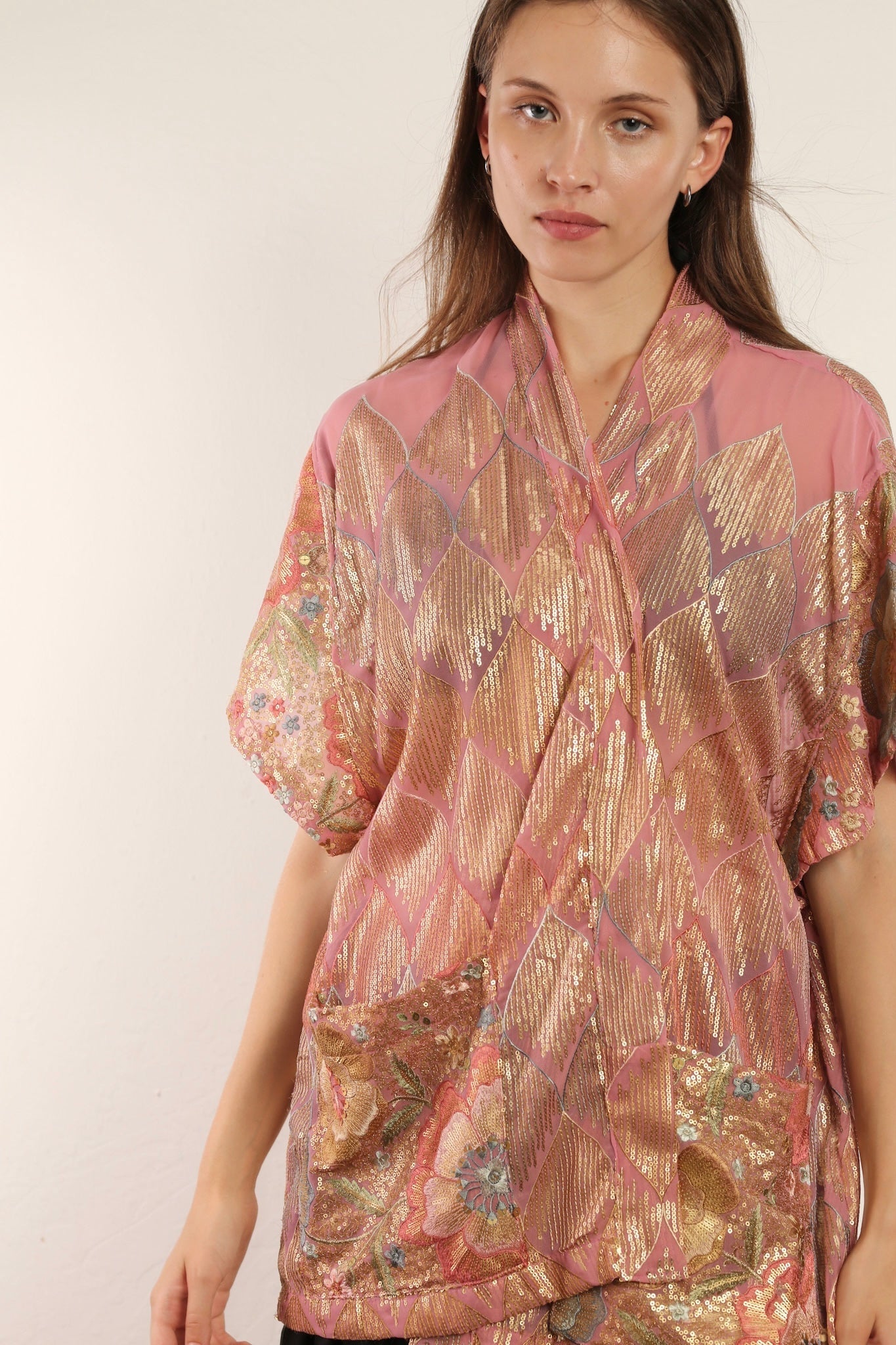 SILK SHORT KIMONO AVA - BANGKOK TAILOR CLOTHING STORE - HANDMADE CLOTHING
