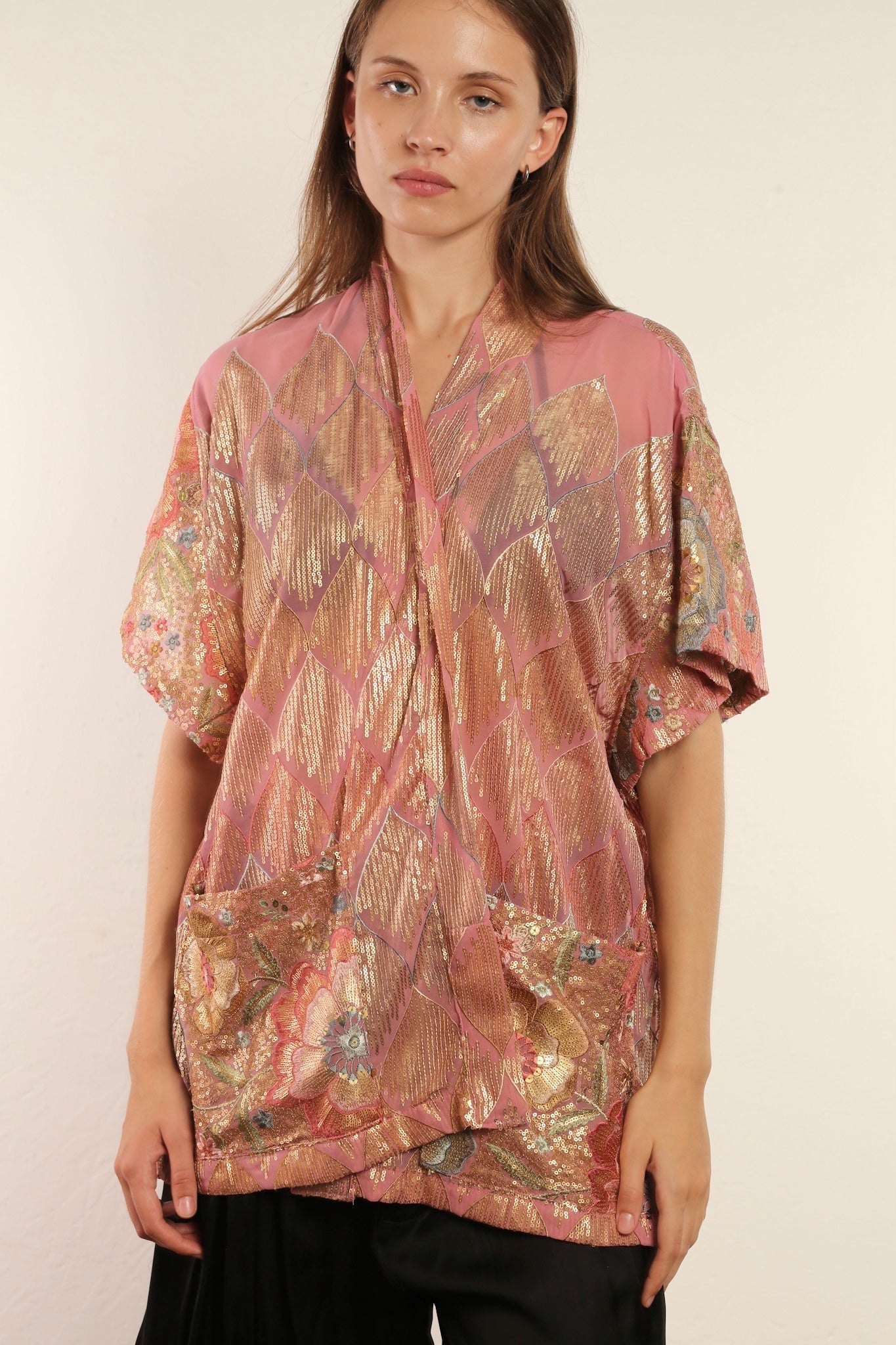 SILK SHORT KIMONO AVA - BANGKOK TAILOR CLOTHING STORE - HANDMADE CLOTHING