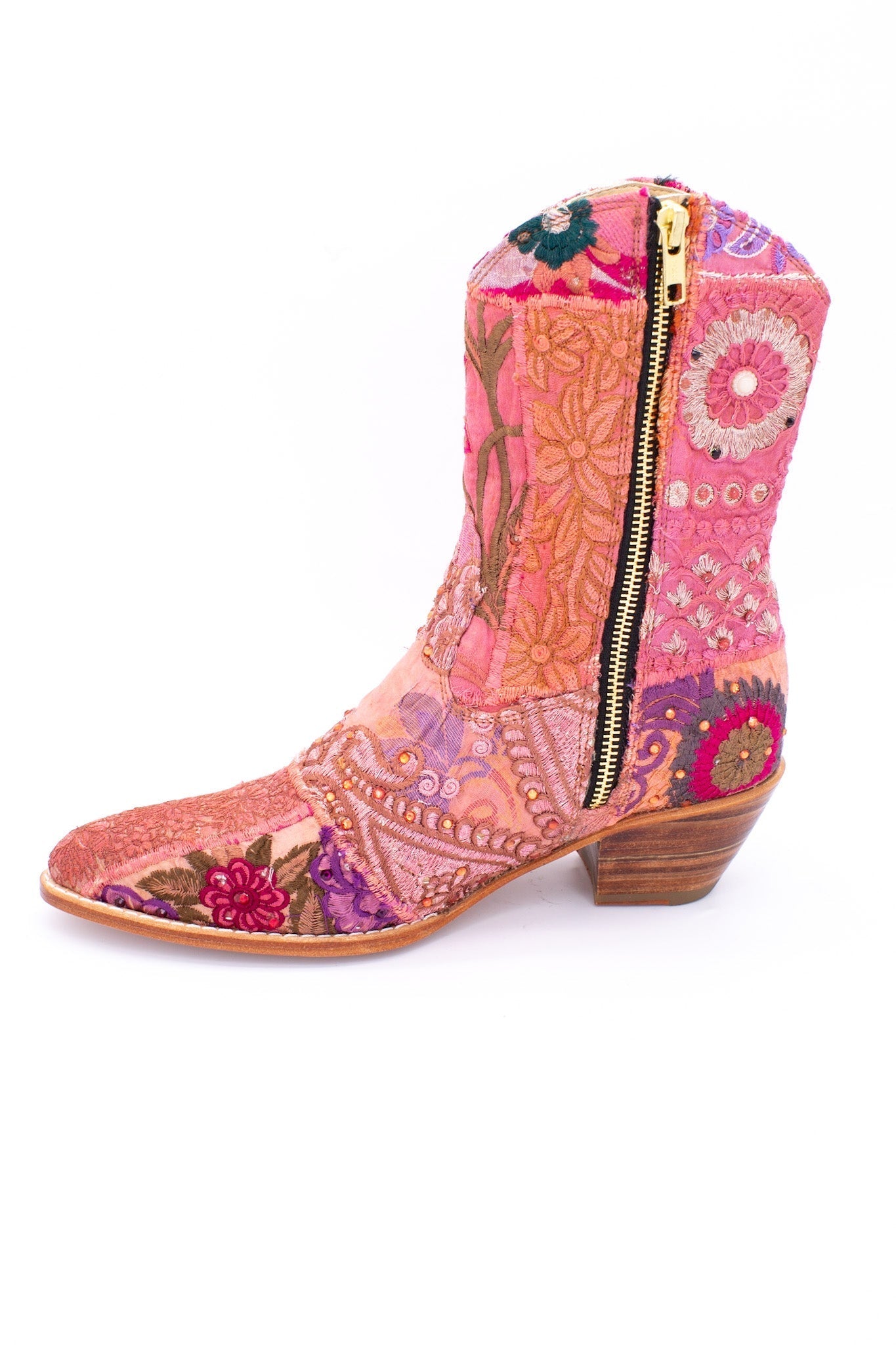 SUNNY DAYS BOOTS EMBROIDERED PATCHWORK - BANGKOK TAILOR CLOTHING STORE - HANDMADE CLOTHING