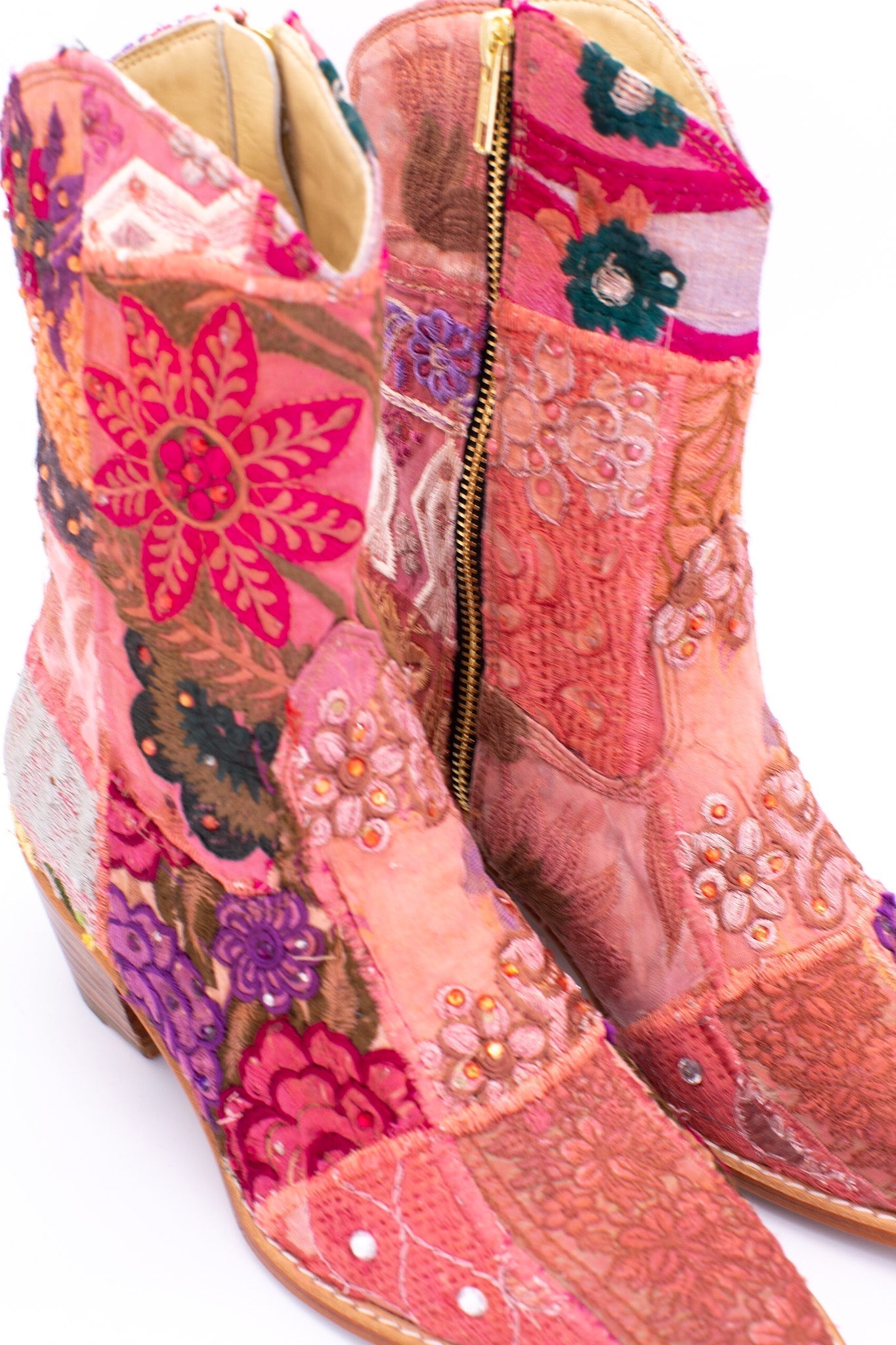 SUNNY DAYS BOOTS EMBROIDERED PATCHWORK - BANGKOK TAILOR CLOTHING STORE - HANDMADE CLOTHING
