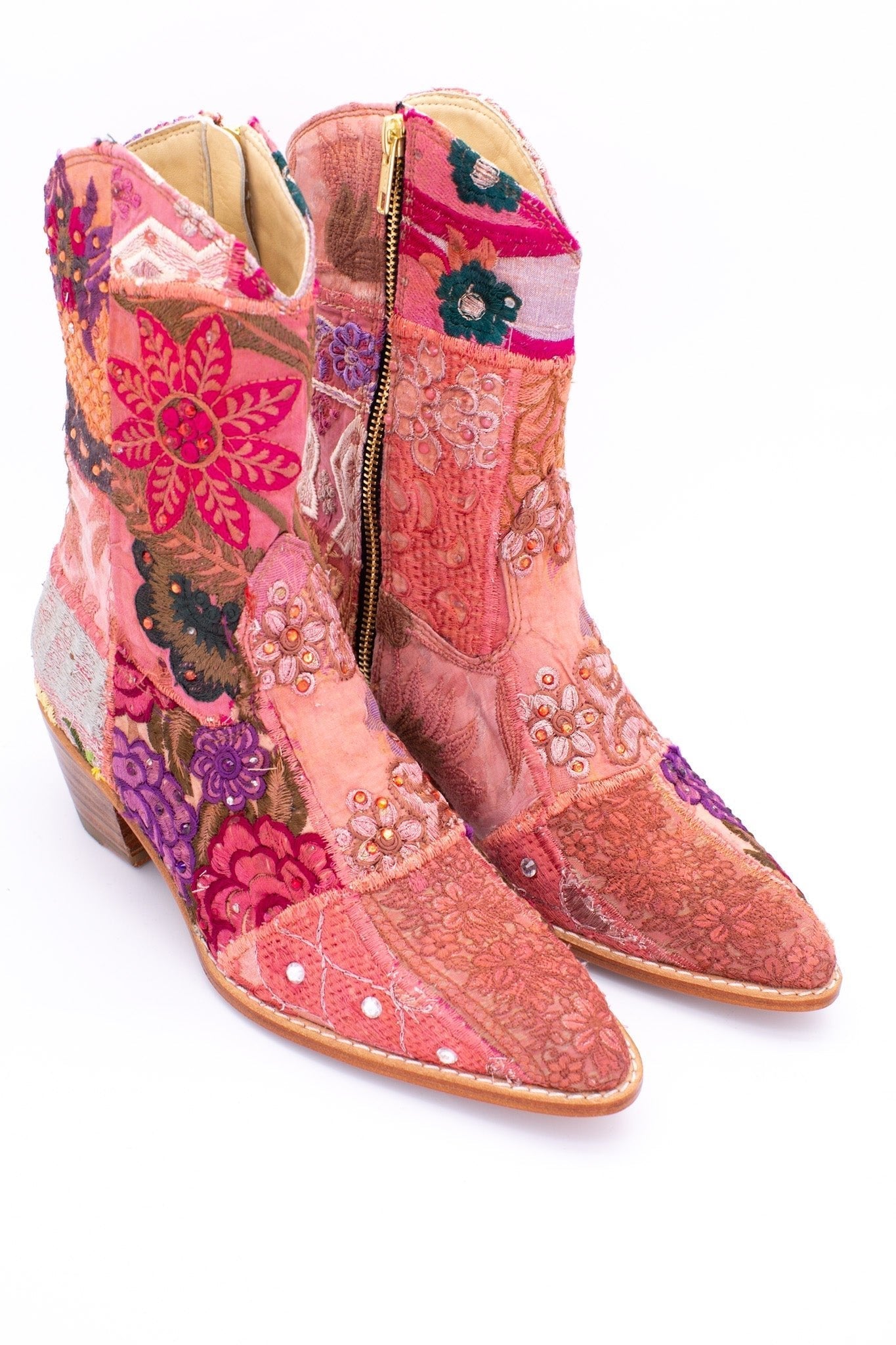 SUNNY DAYS BOOTS EMBROIDERED PATCHWORK - BANGKOK TAILOR CLOTHING STORE - HANDMADE CLOTHING