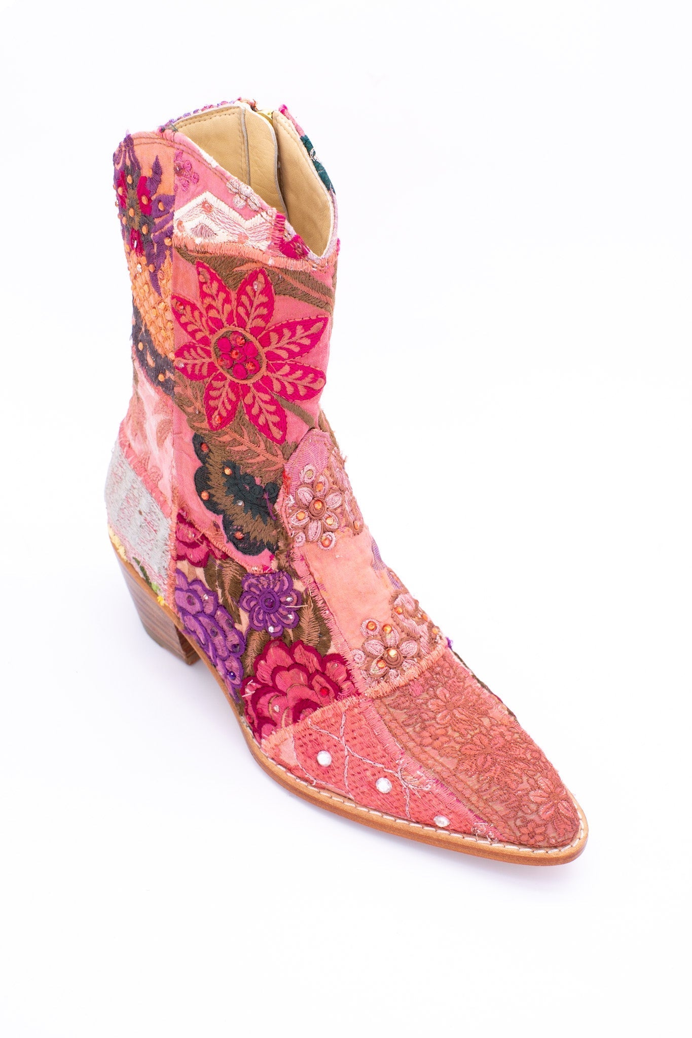 SUNNY DAYS BOOTS EMBROIDERED PATCHWORK - BANGKOK TAILOR CLOTHING STORE - HANDMADE CLOTHING