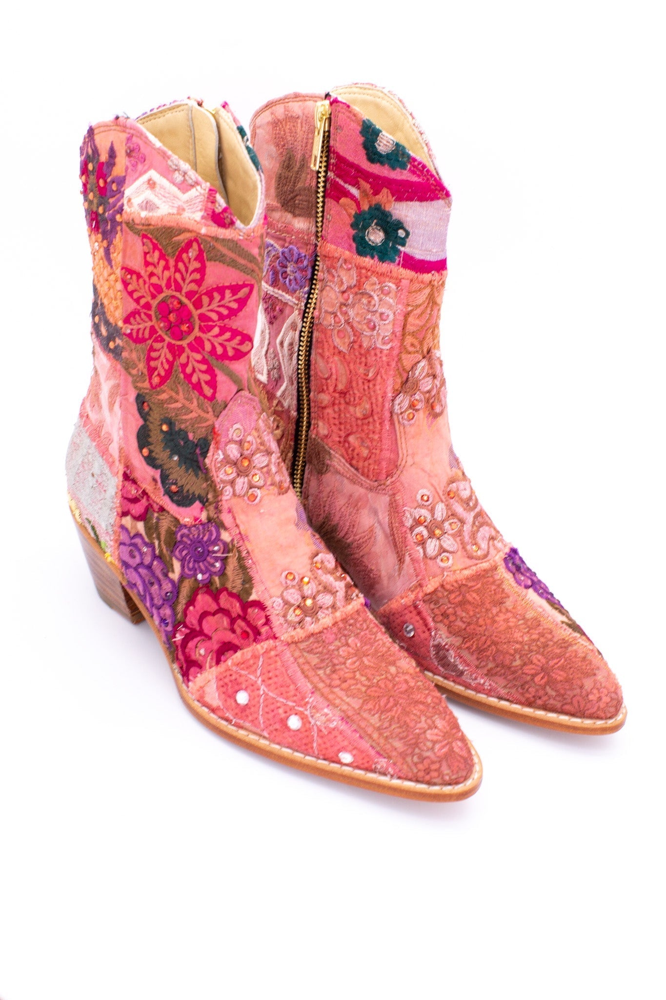 SUNNY DAYS BOOTS EMBROIDERED PATCHWORK - BANGKOK TAILOR CLOTHING STORE - HANDMADE CLOTHING